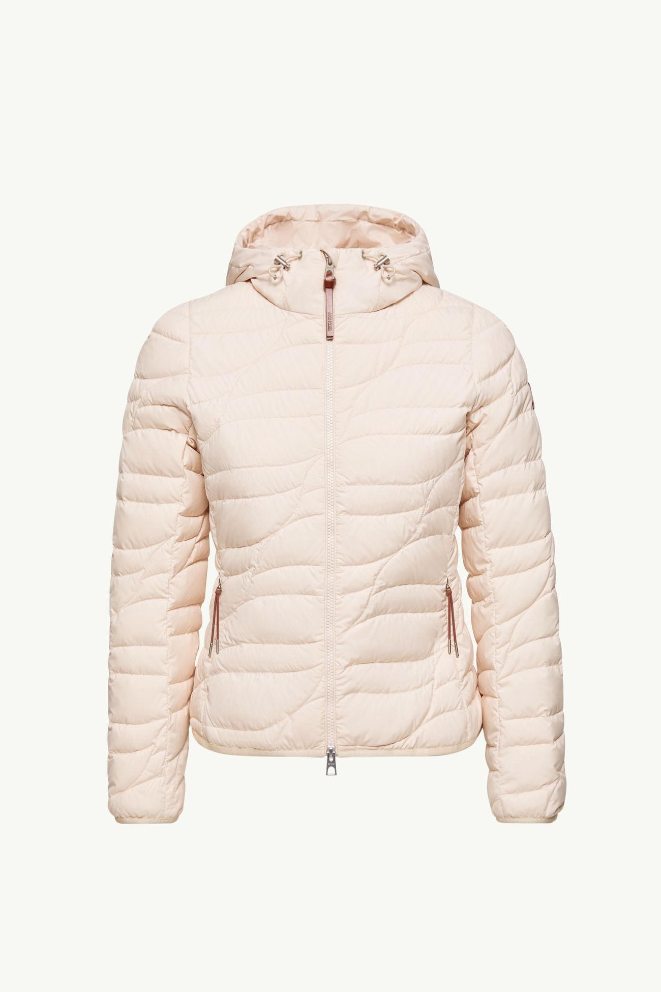 Delebiao kurze Daunenjacke mit Kapuze Damen Hellbeige Moncler 2