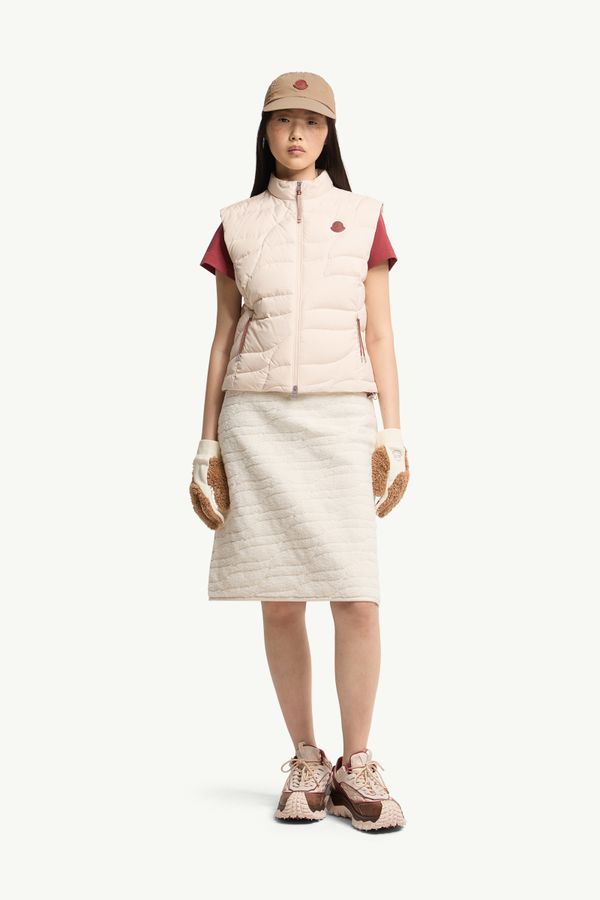 Huangbiao Down Gilet Women Light Beige Moncler 0