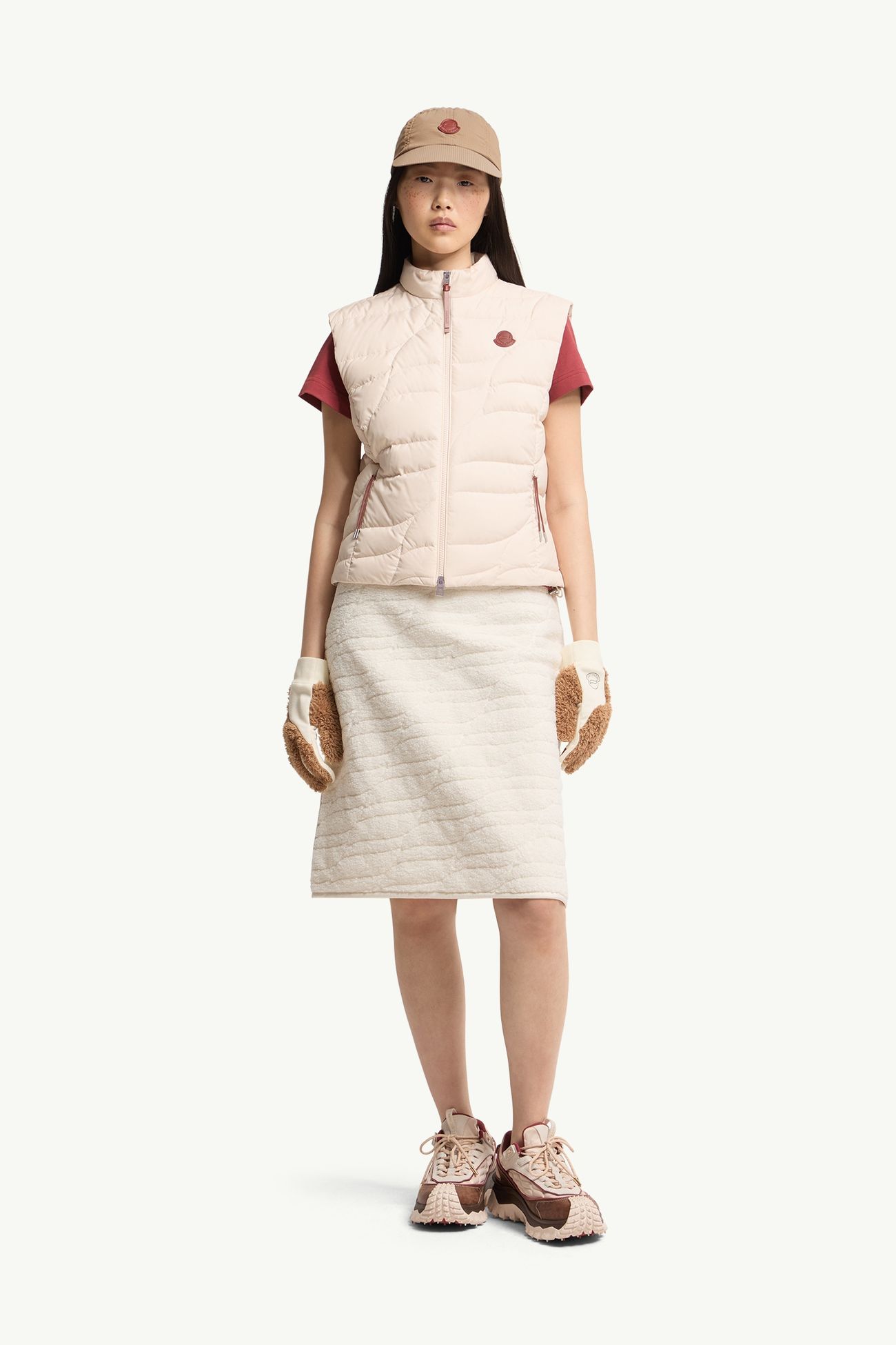 Huangbiao羽絨背心 女士 淺米色 Moncler 0