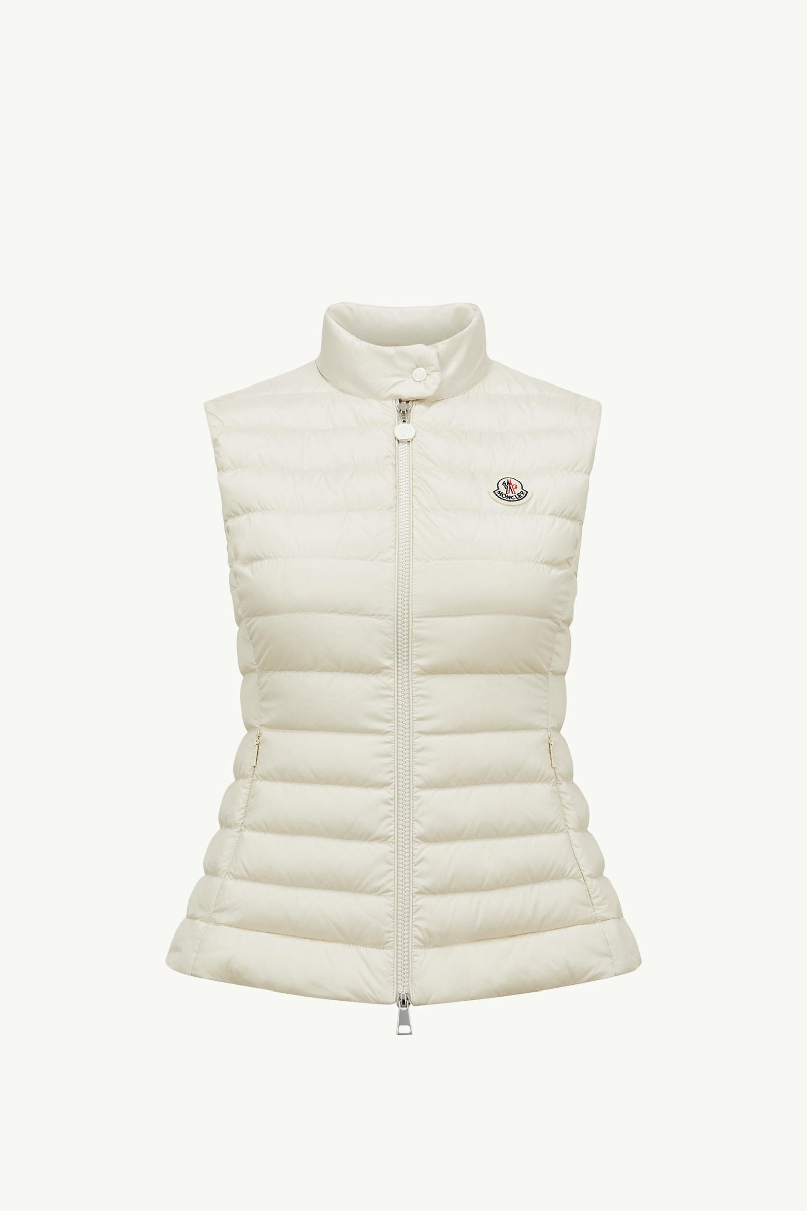 Gilet imbottito in piuma Igens Donna Beige Chiaro Moncler