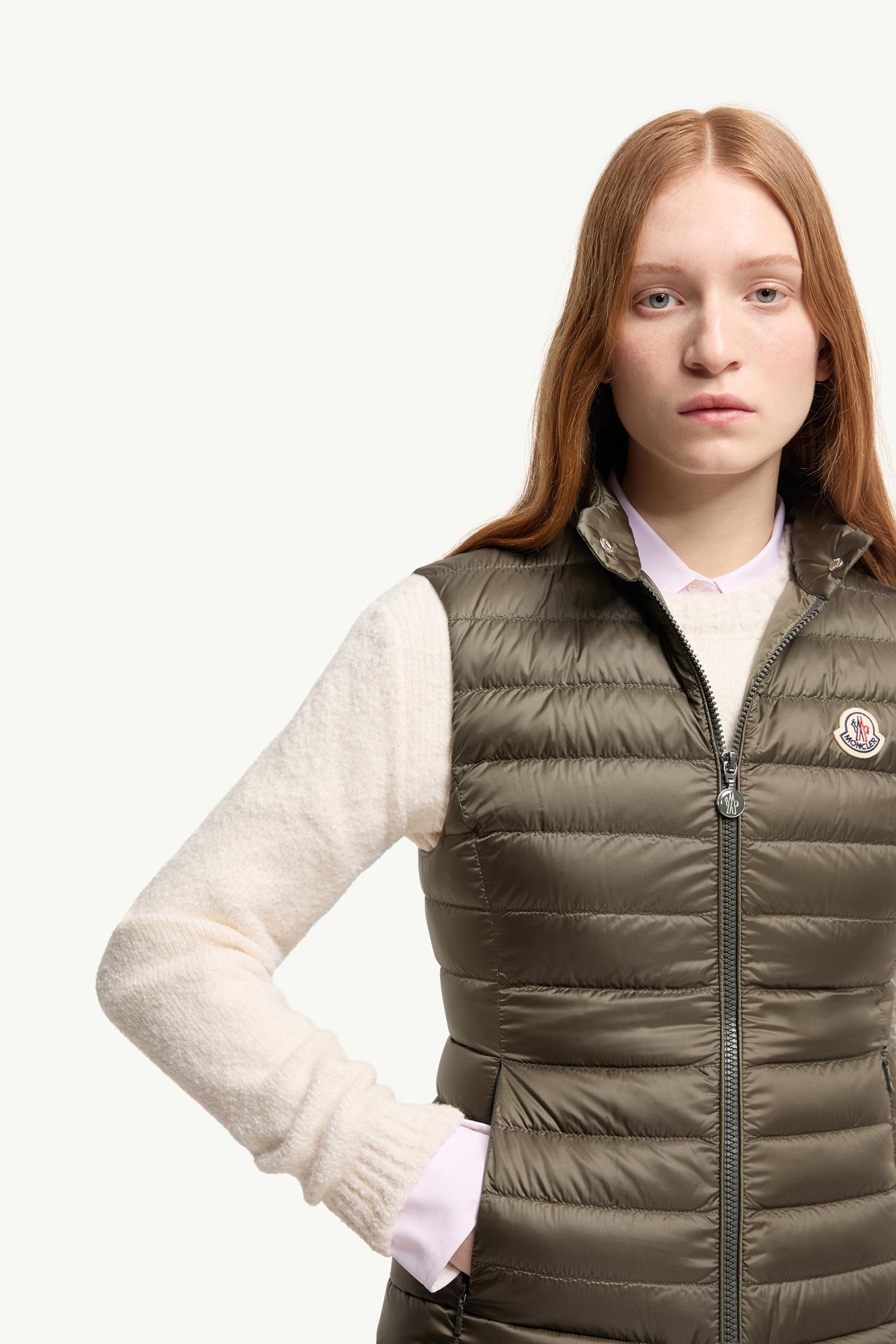 15507✨MONCLER ダウンベスト/0/ナイロン カーキ ワッペン Light Green Igens Down Vest - Vests for Women | Moncler US