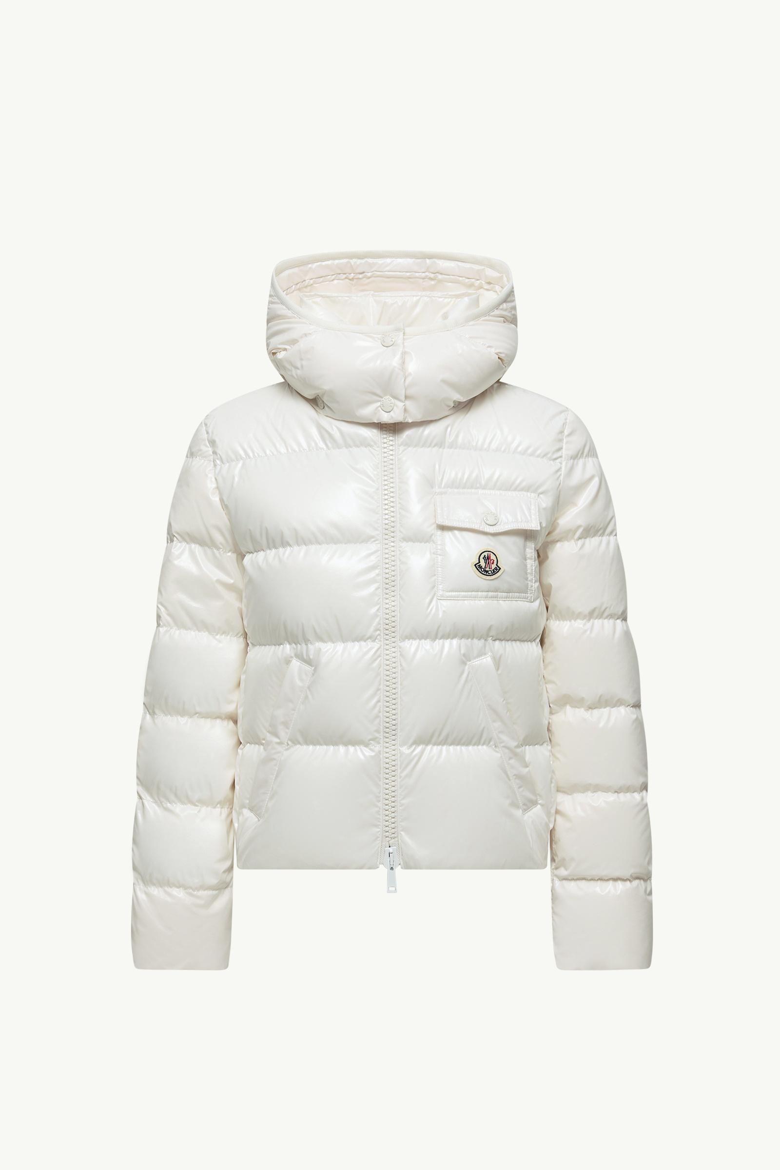 Andro Hooded Short Down Jacket Women White Moncler