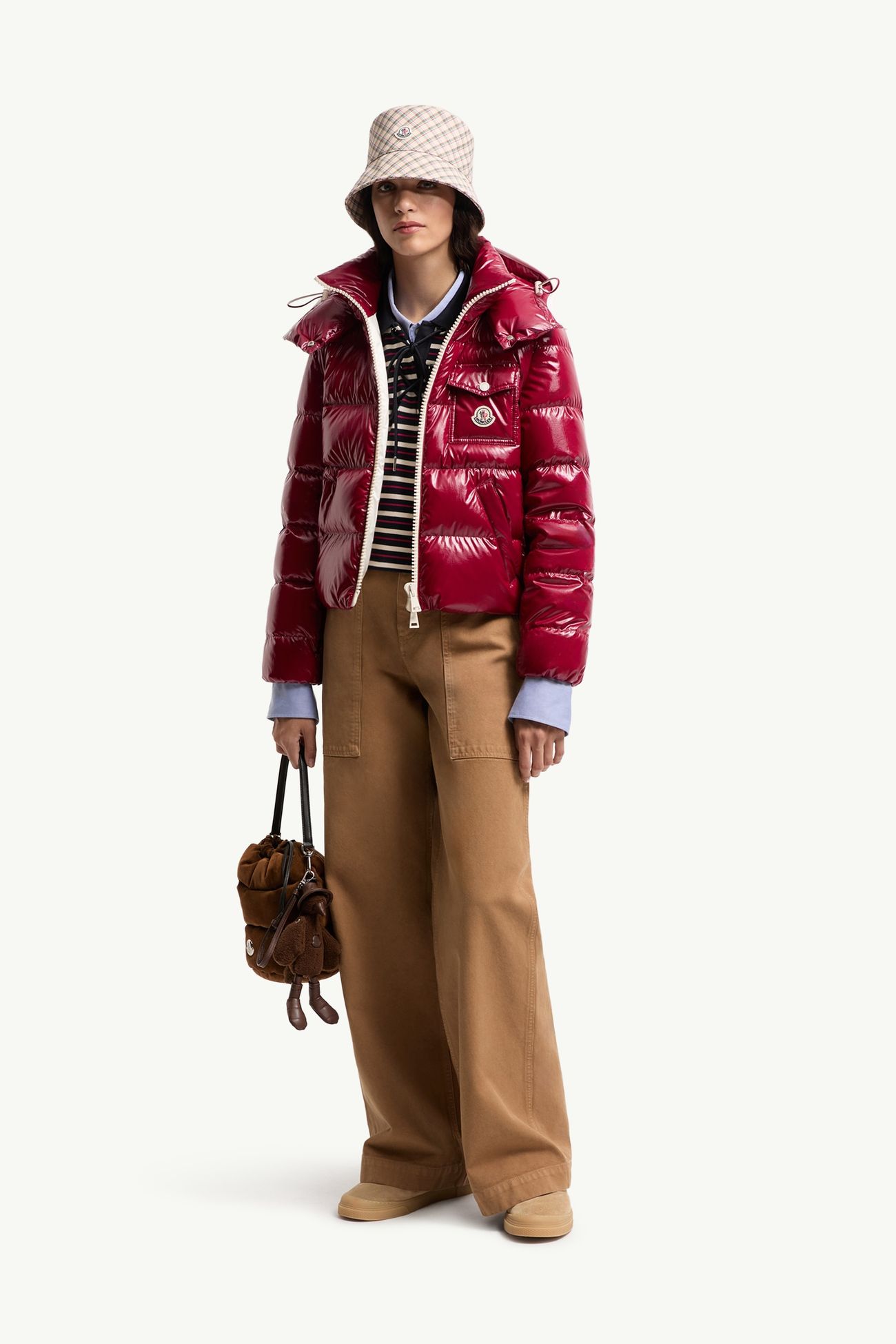 Andro女士连帽短款羽绒夹克外套 女士 红色 Moncler 0