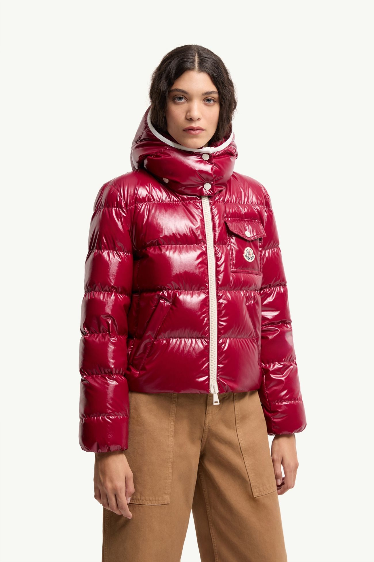 Andro女士连帽短款羽绒夹克外套 女士 红色 Moncler 3
