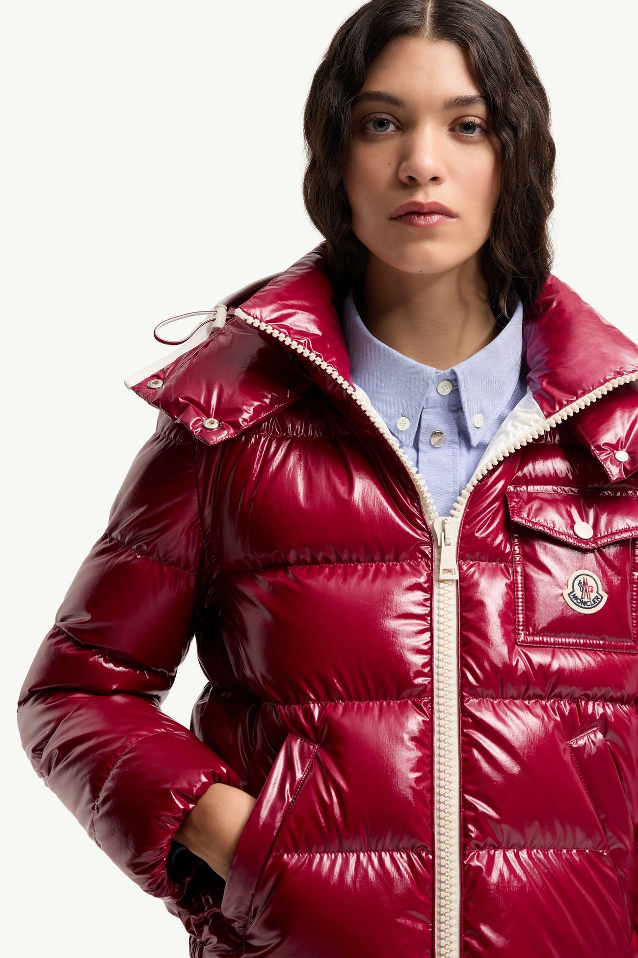 Andro女士连帽短款羽绒夹克外套 女士 红色 Moncler 6