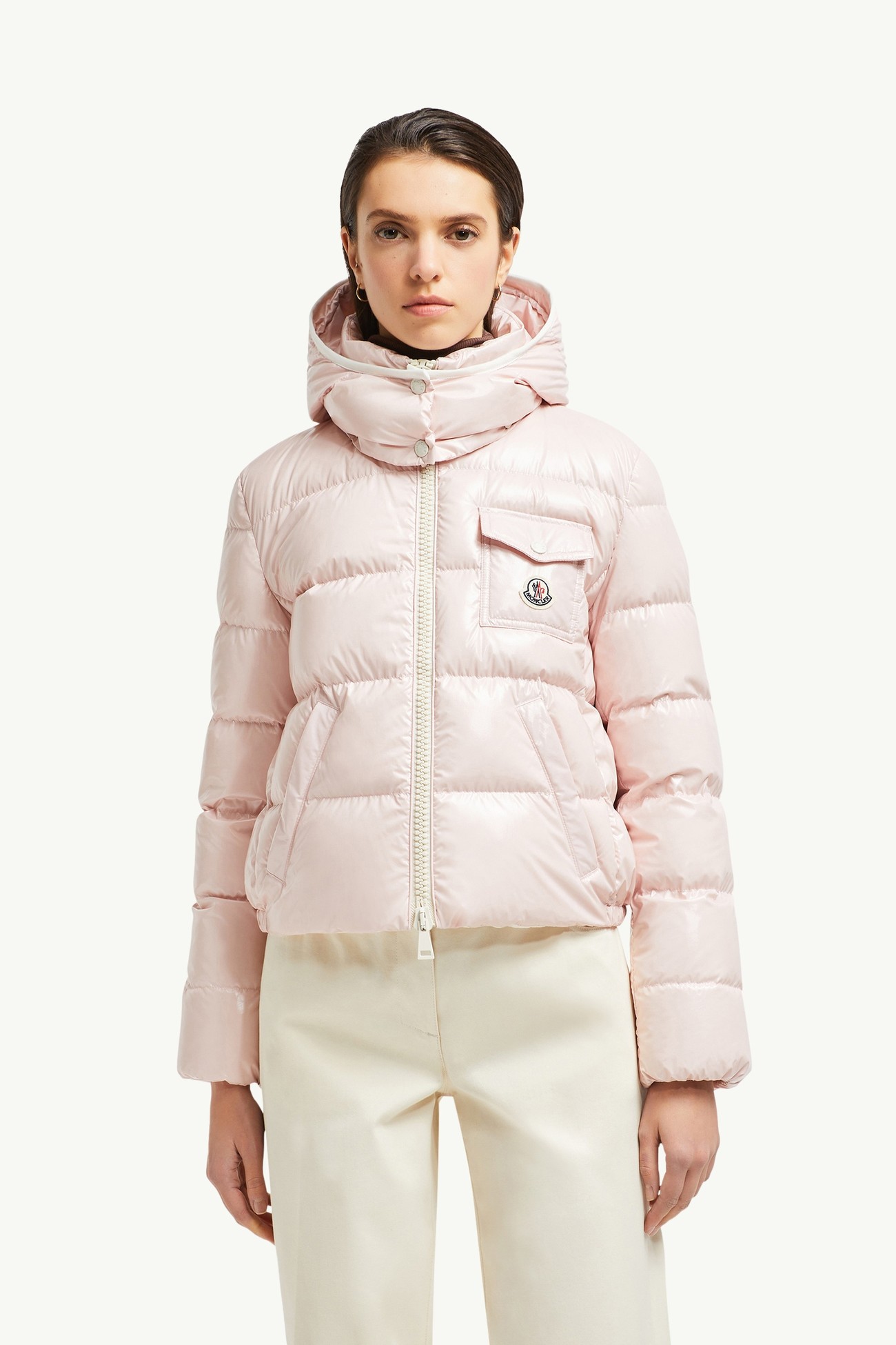 Piumino corto Andro con cappuccio Donna Rosa Moncler 3