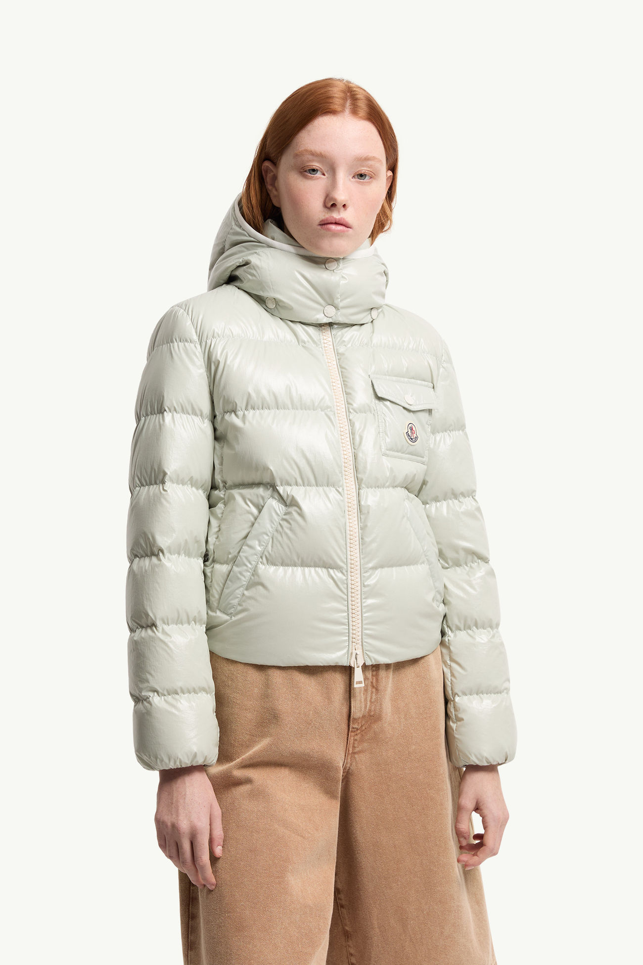 Andro 후드 쇼트 다운 재킷 여성 라이트 그린 Moncler 3