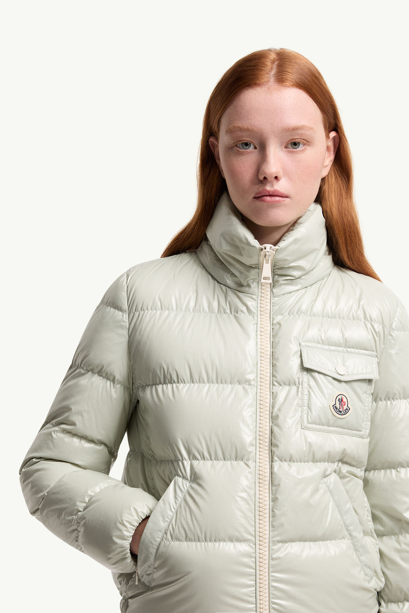 Plumífero corto con capucha Andro Mujer Verde Claro Moncler 6