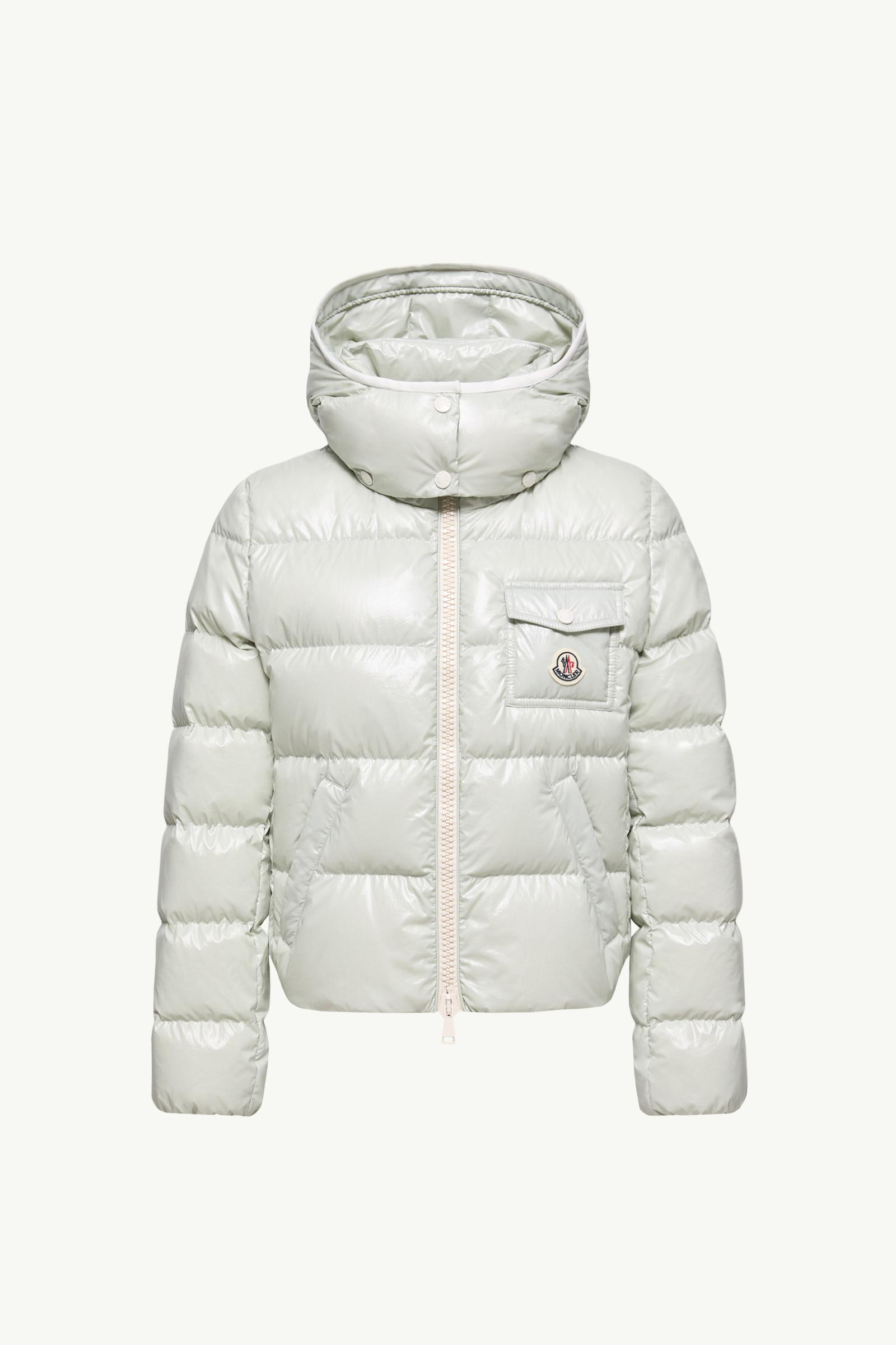 Andro Hooded Short Down Jacket Women Light Green Moncler