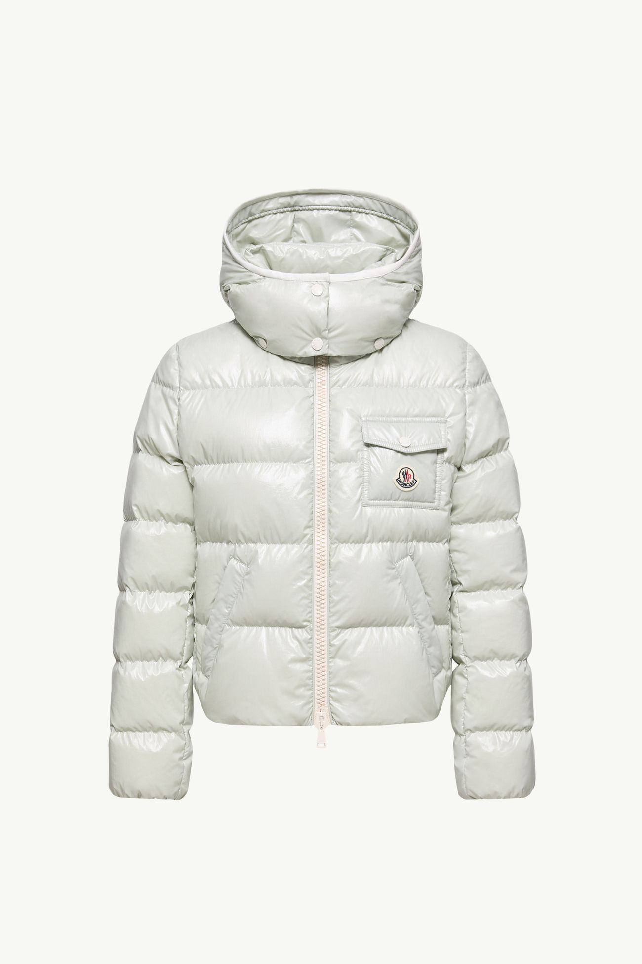 Plumífero corto con capucha Andro Mujer Verde Claro Moncler 2