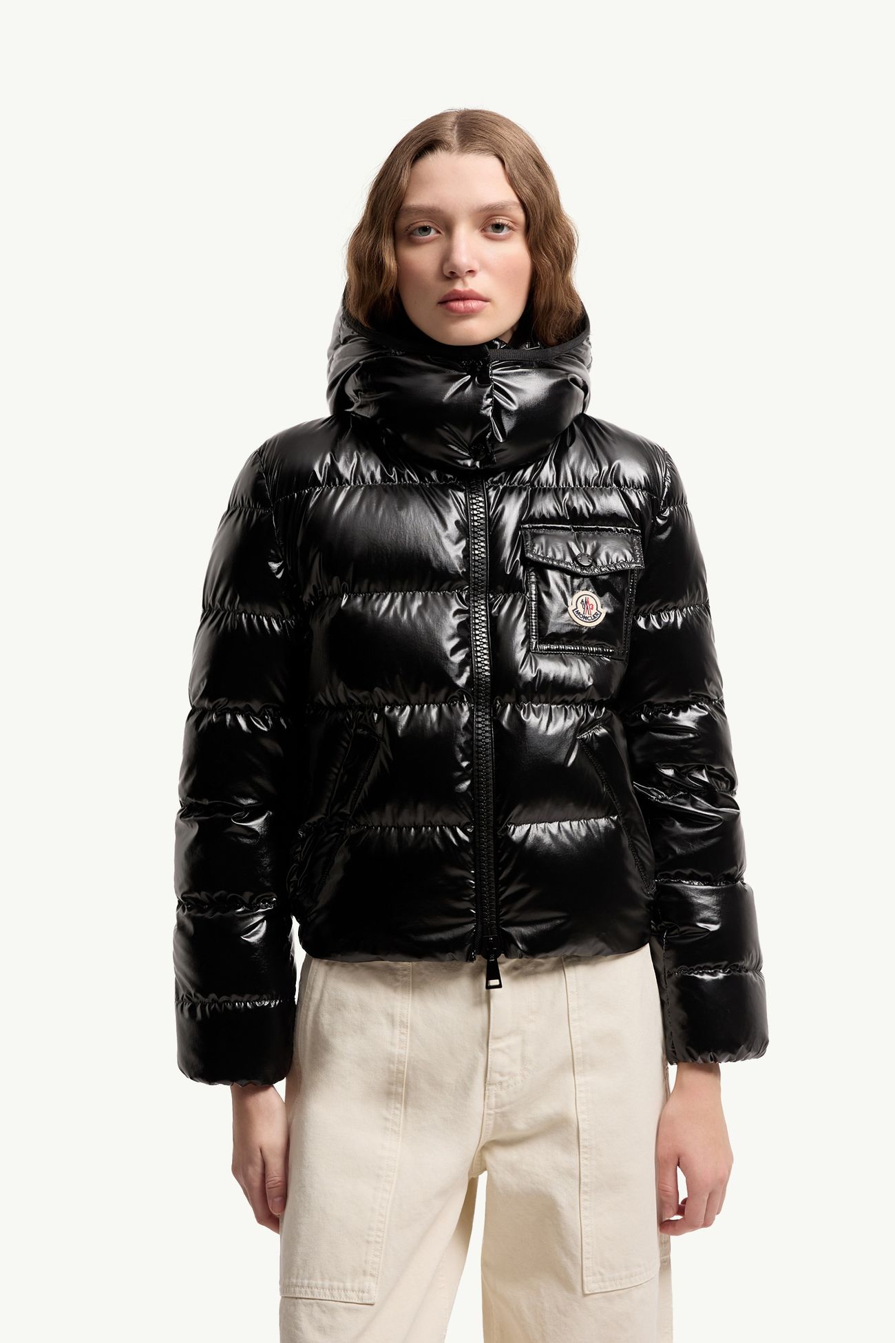 Plumífero corto con capucha Andro Mujer Negro Moncler 3
