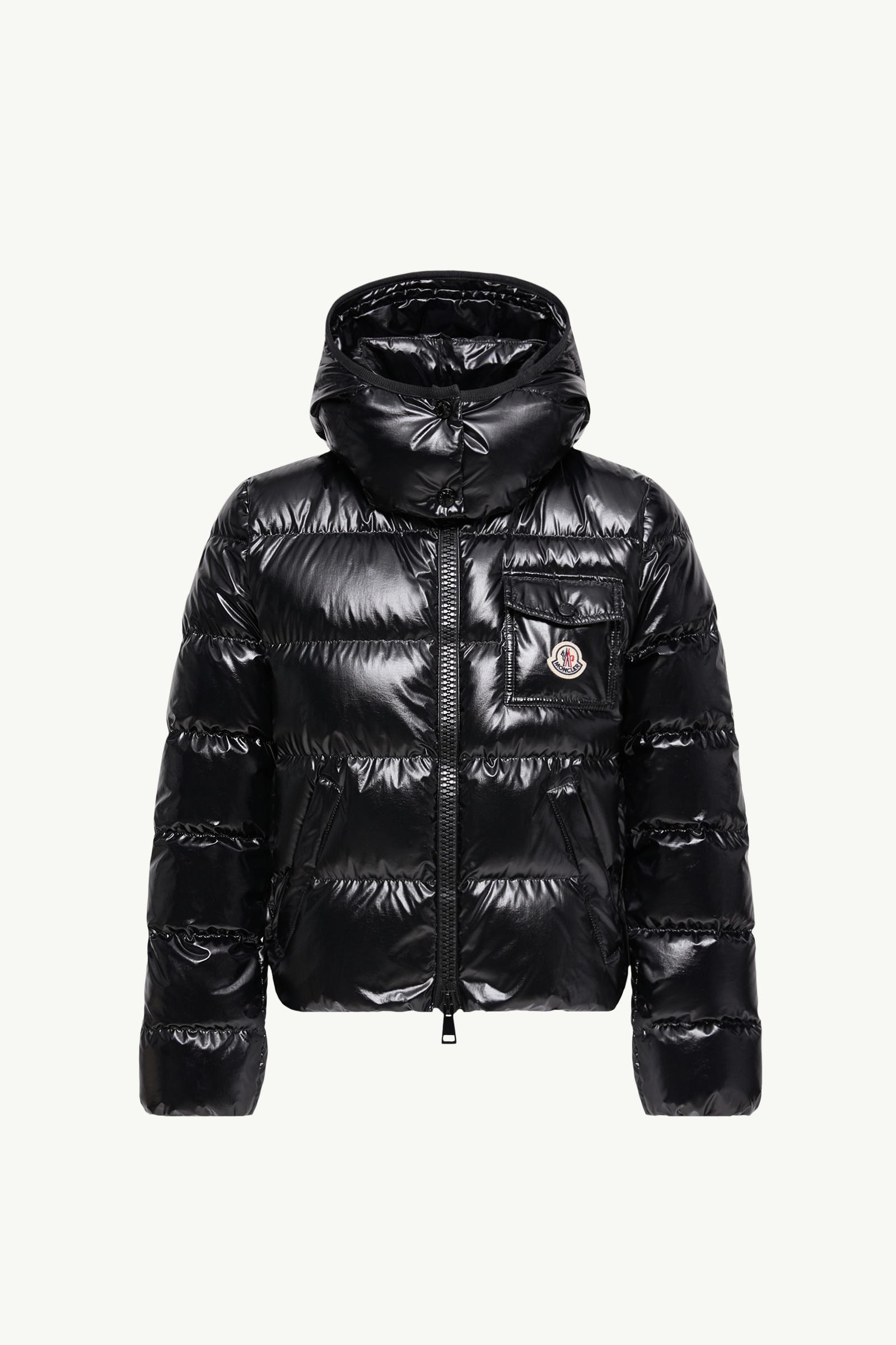 Andro Hooded Short Down Jacket Women Black Moncler