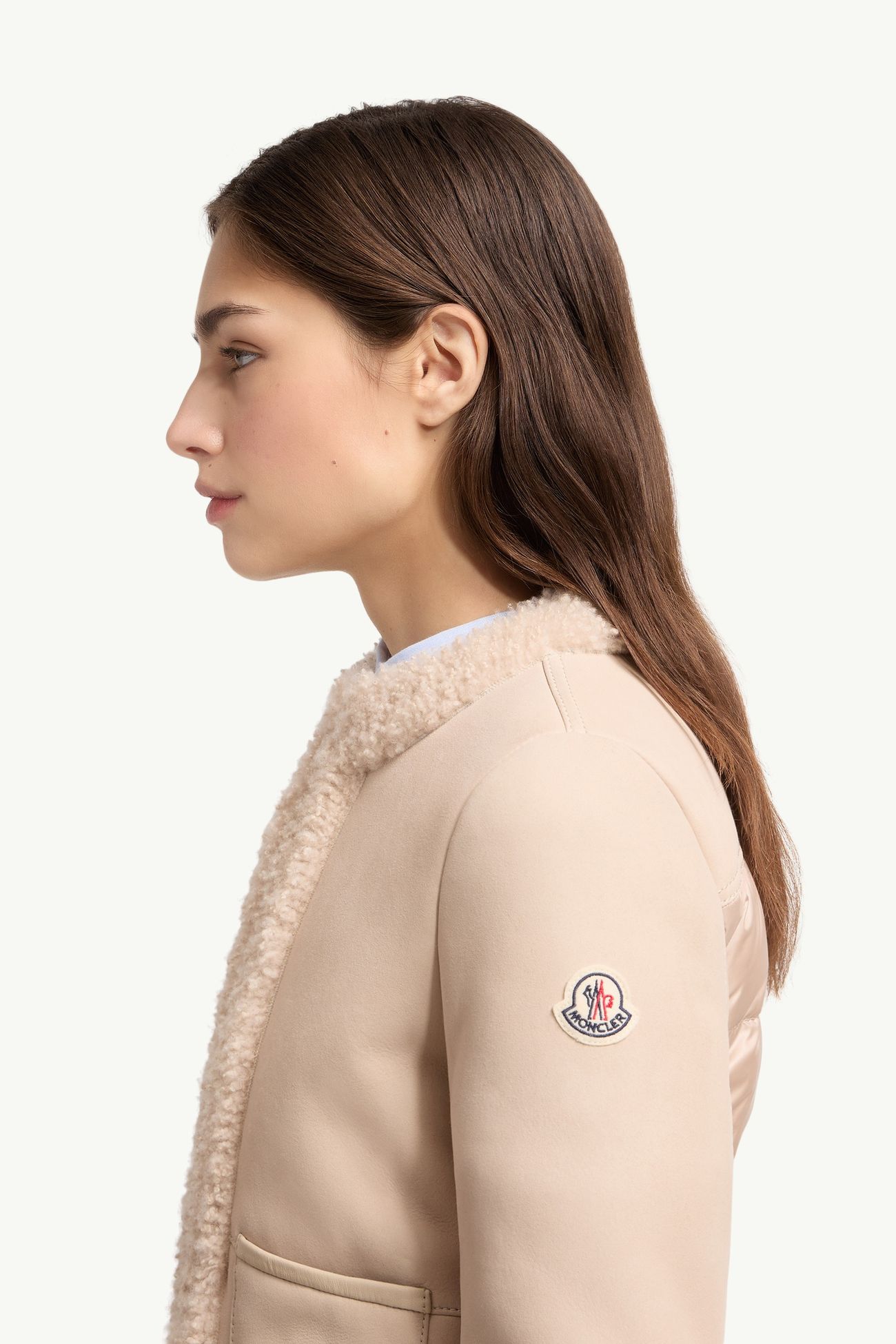 Piumino Buis In Shearling Donna Beige Moncler 1