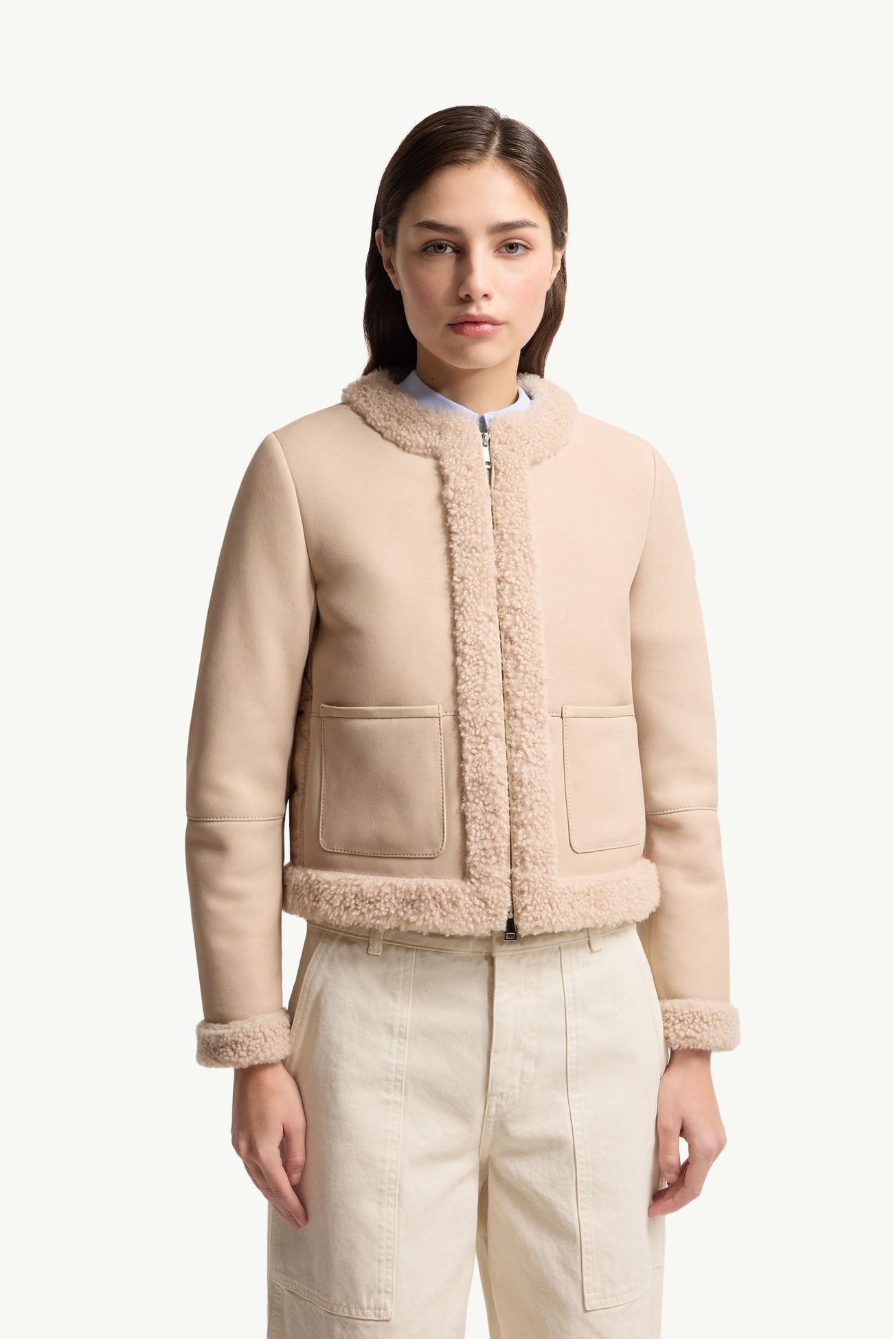 Plumífero de lana de oveja joven Buis Mujer Beige Moncler 3
