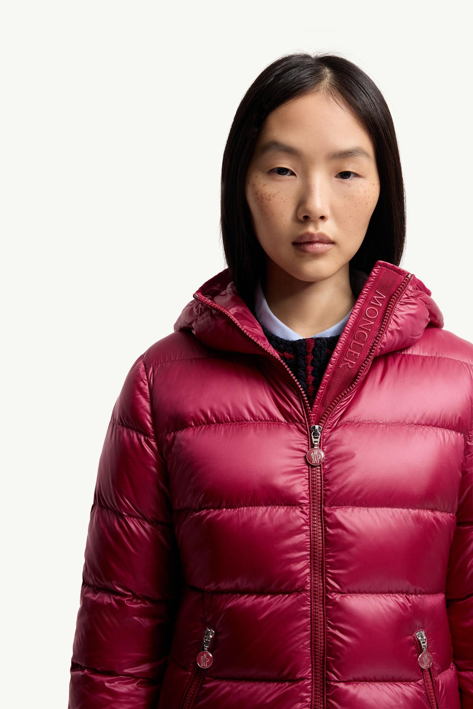 Cherry Pink Glesse Hooded Short Down Jacket - Short Down Jackets