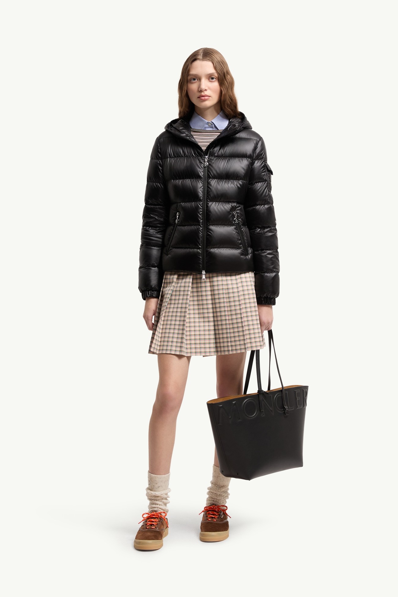 Glesse Hooded Short Down Jacket Women Black Moncler 0