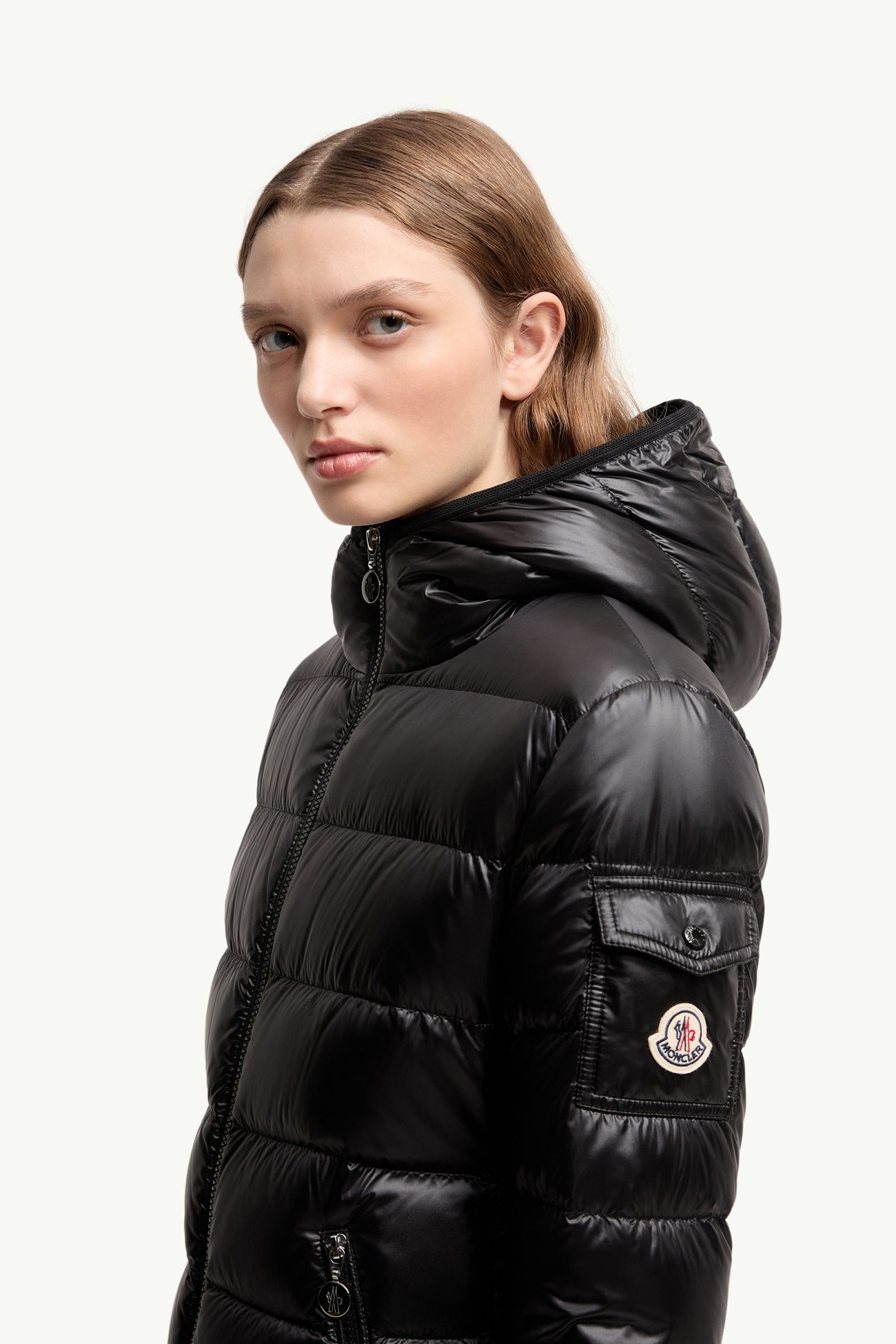 Glesse 후드 쇼츠 다운 재킷 여성 블랙 Moncler 1