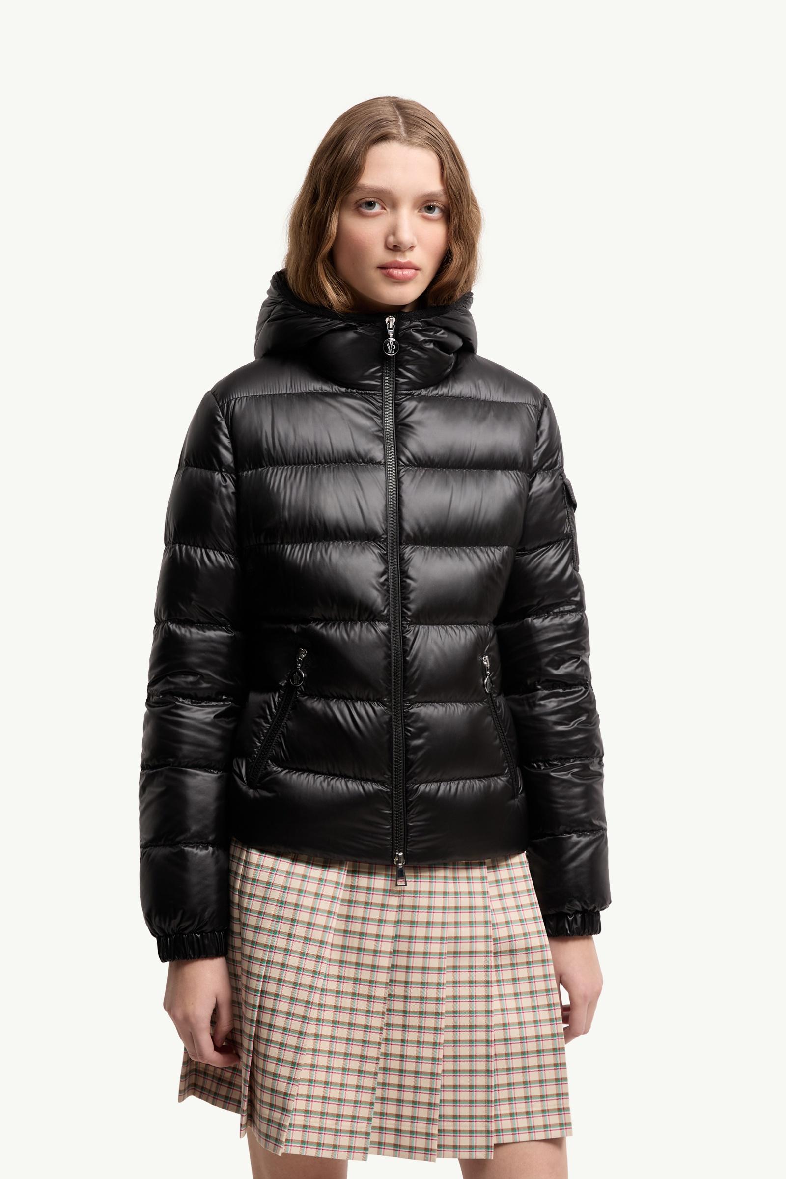Black Glesse Hooded Short Down Jacket - Short Down Jackets for