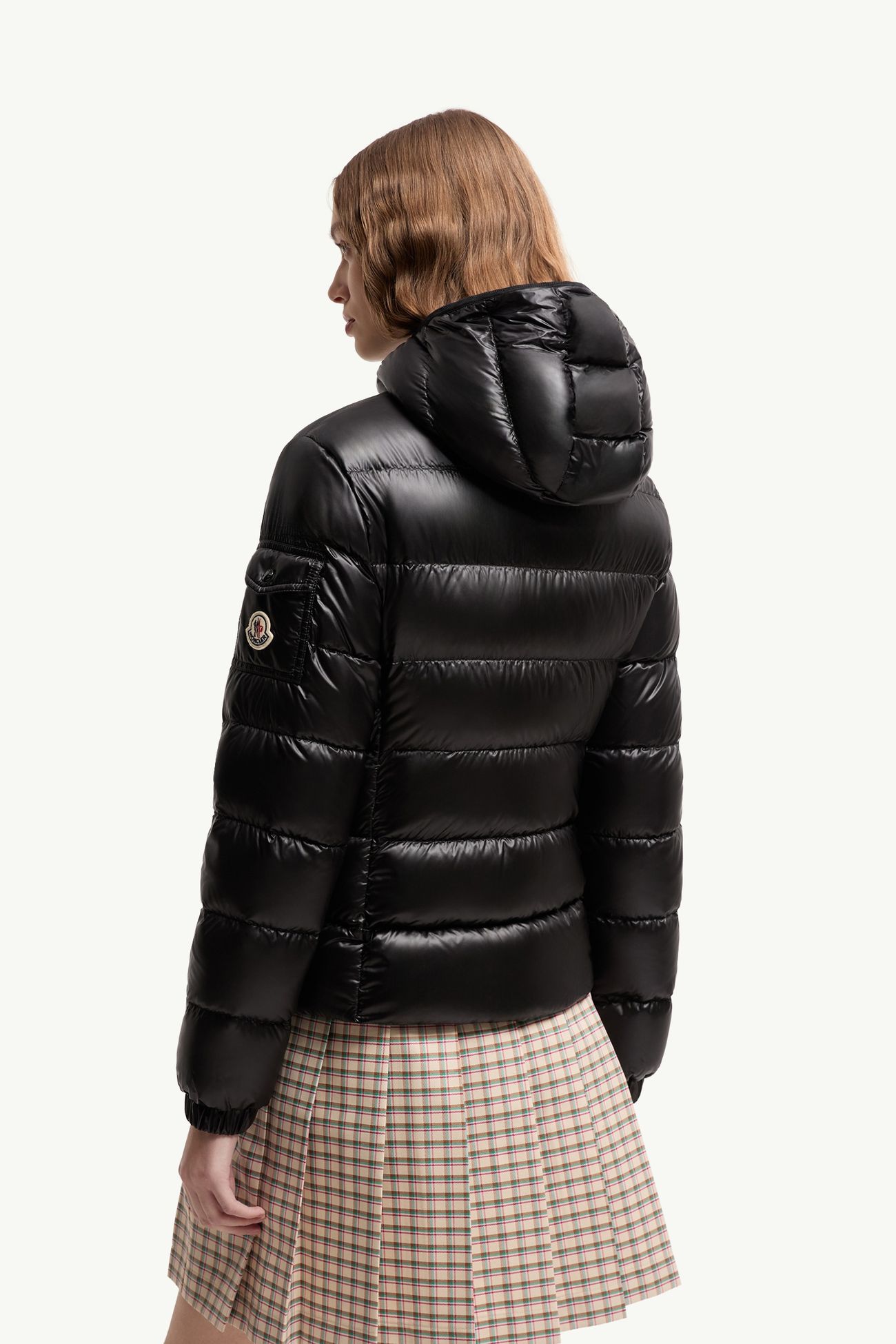 Glesse 후드 쇼츠 다운 재킷 여성 블랙 Moncler 4