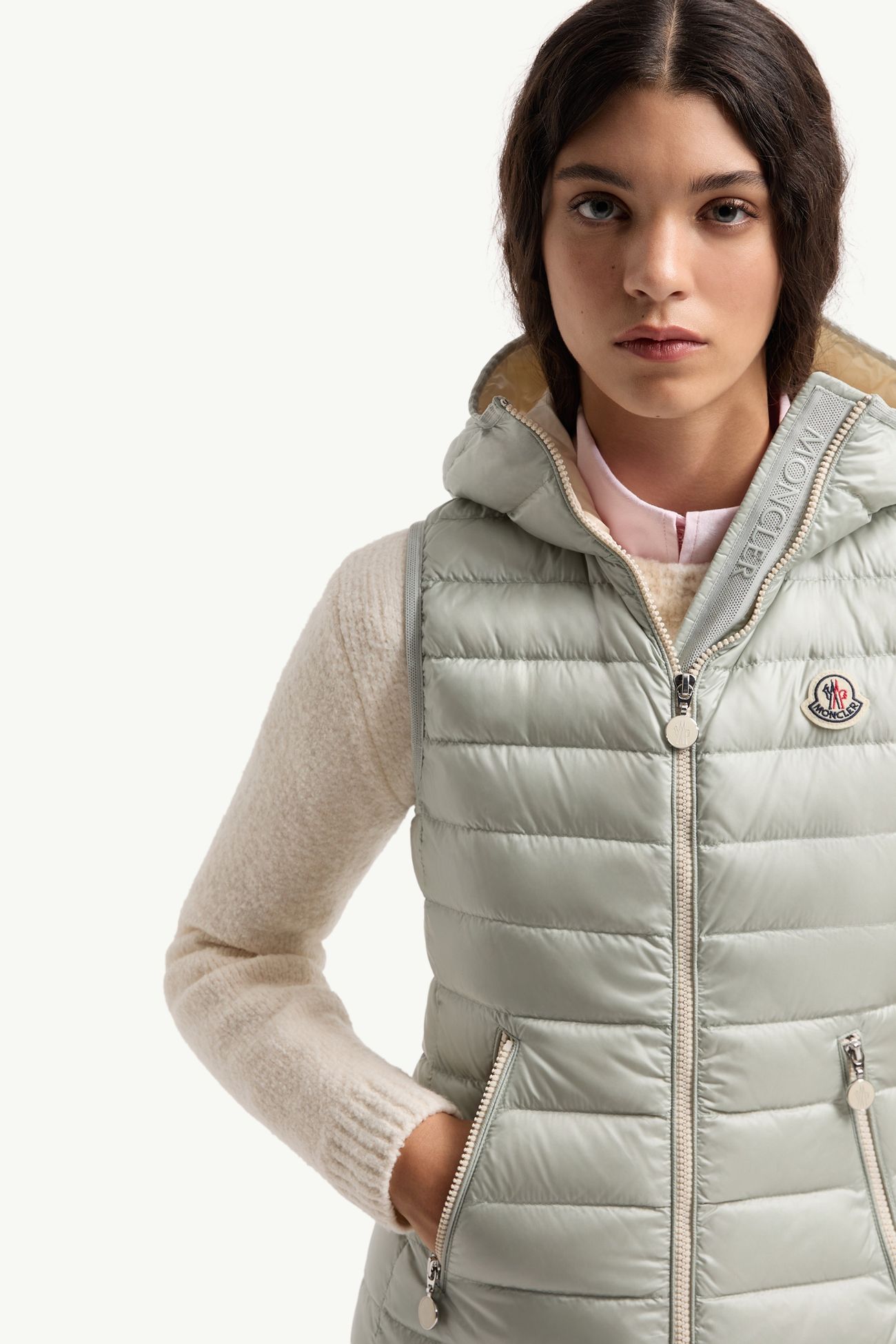 Glygosse連帽羽絨背心 女士 灰色 Moncler 5