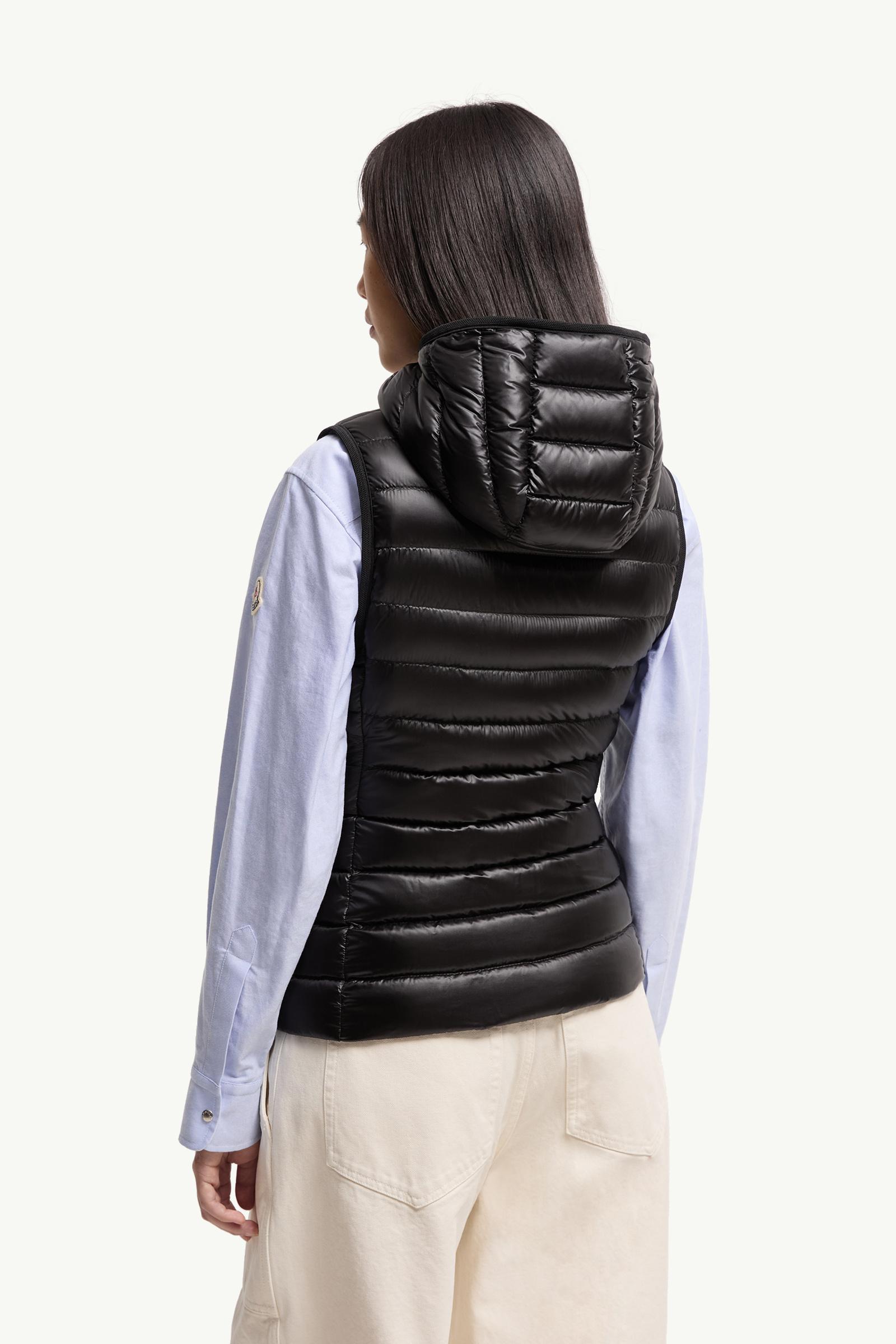 Black Glygosse Hooded Down Vest - Vests for Women | Moncler US