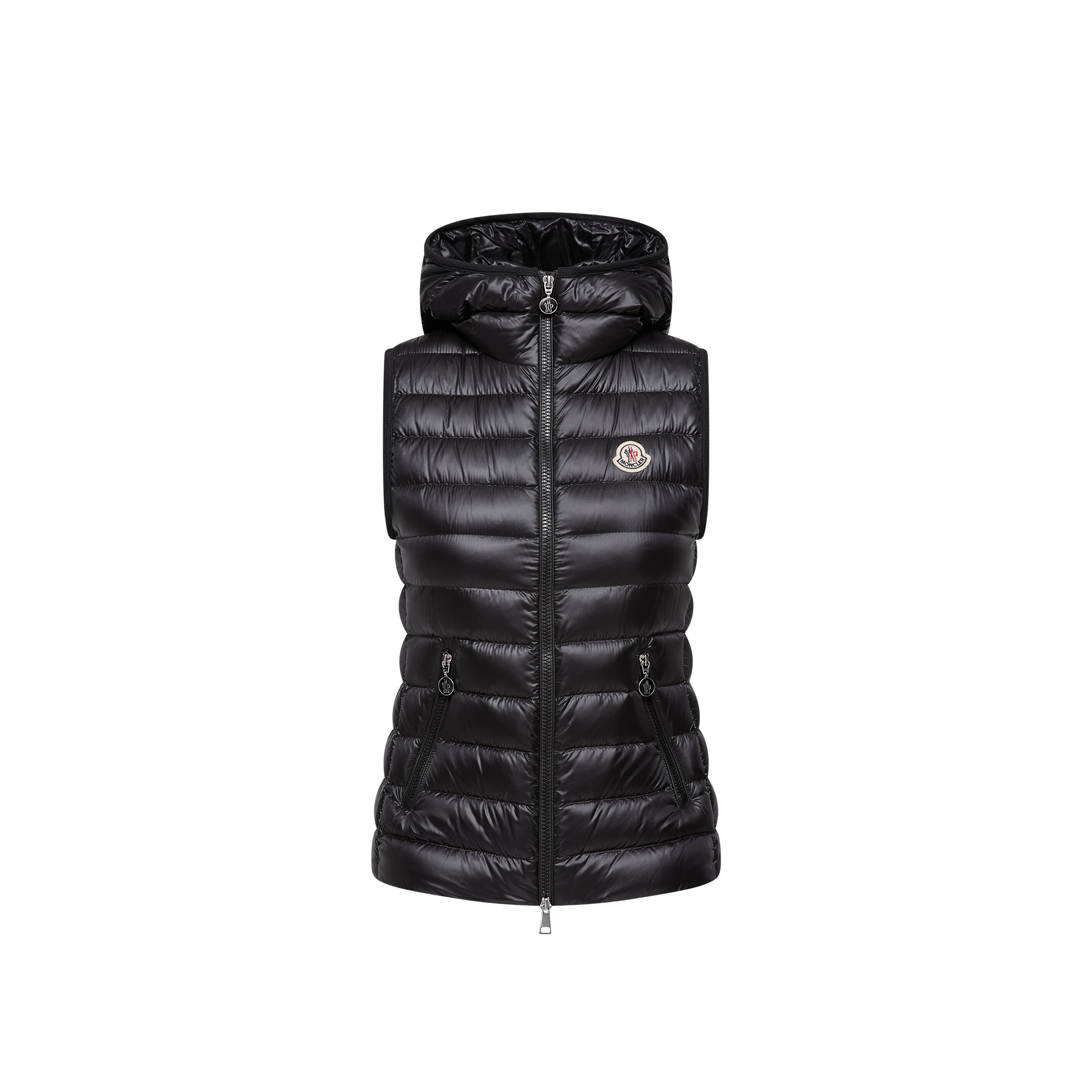 Moncler   Glygosse Hooded Down Gilet for Women in Black, Size: 24