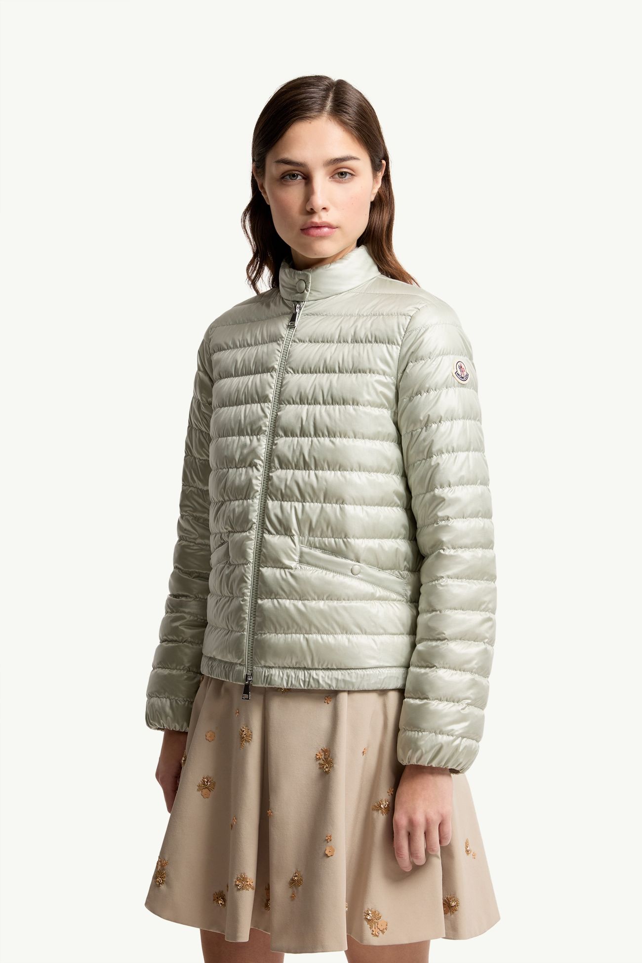Azalee Short Down Jacket Women Light Green Moncler 3