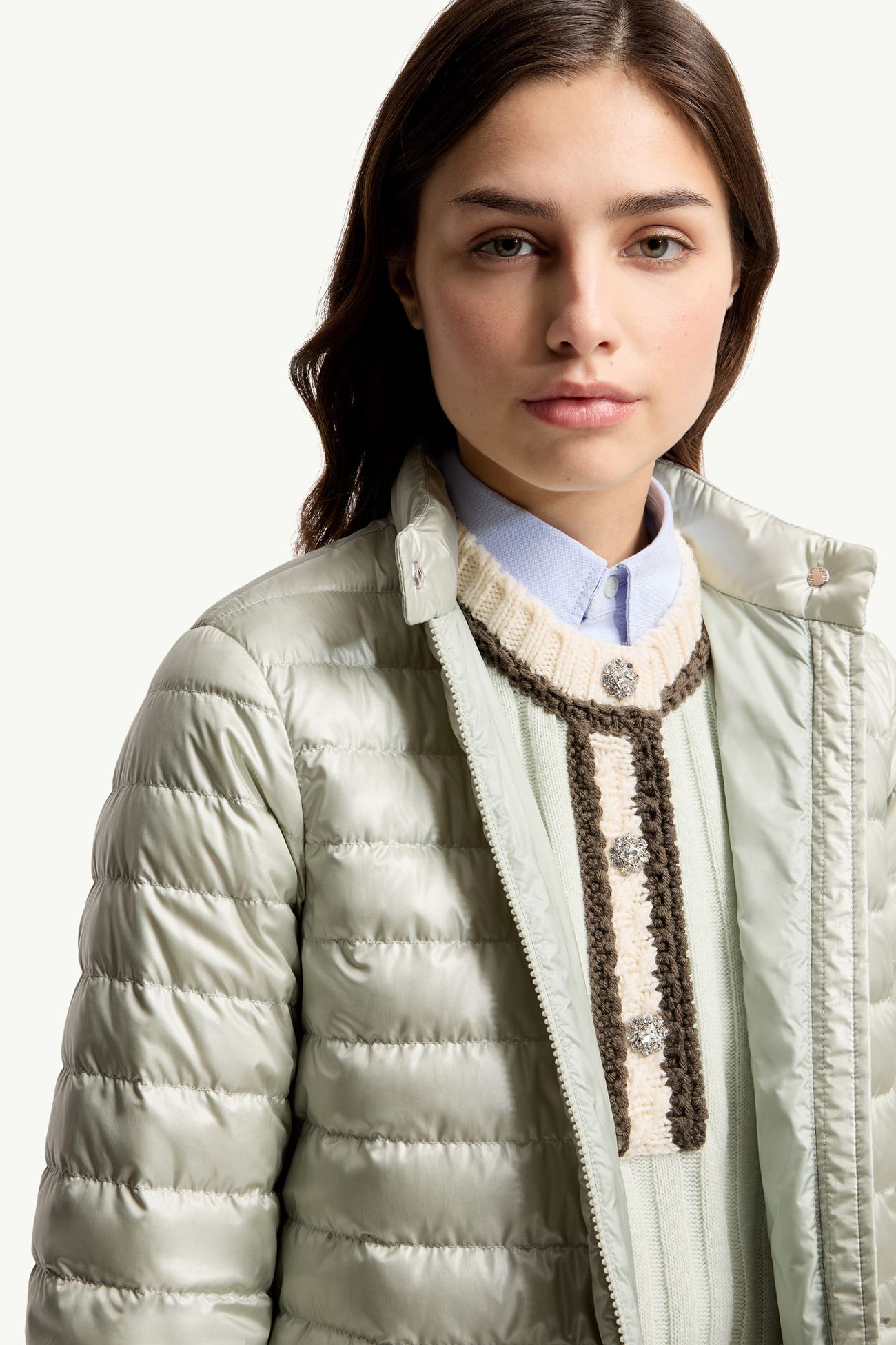 Azalee Short Down Jacket Women Light Green Moncler 6