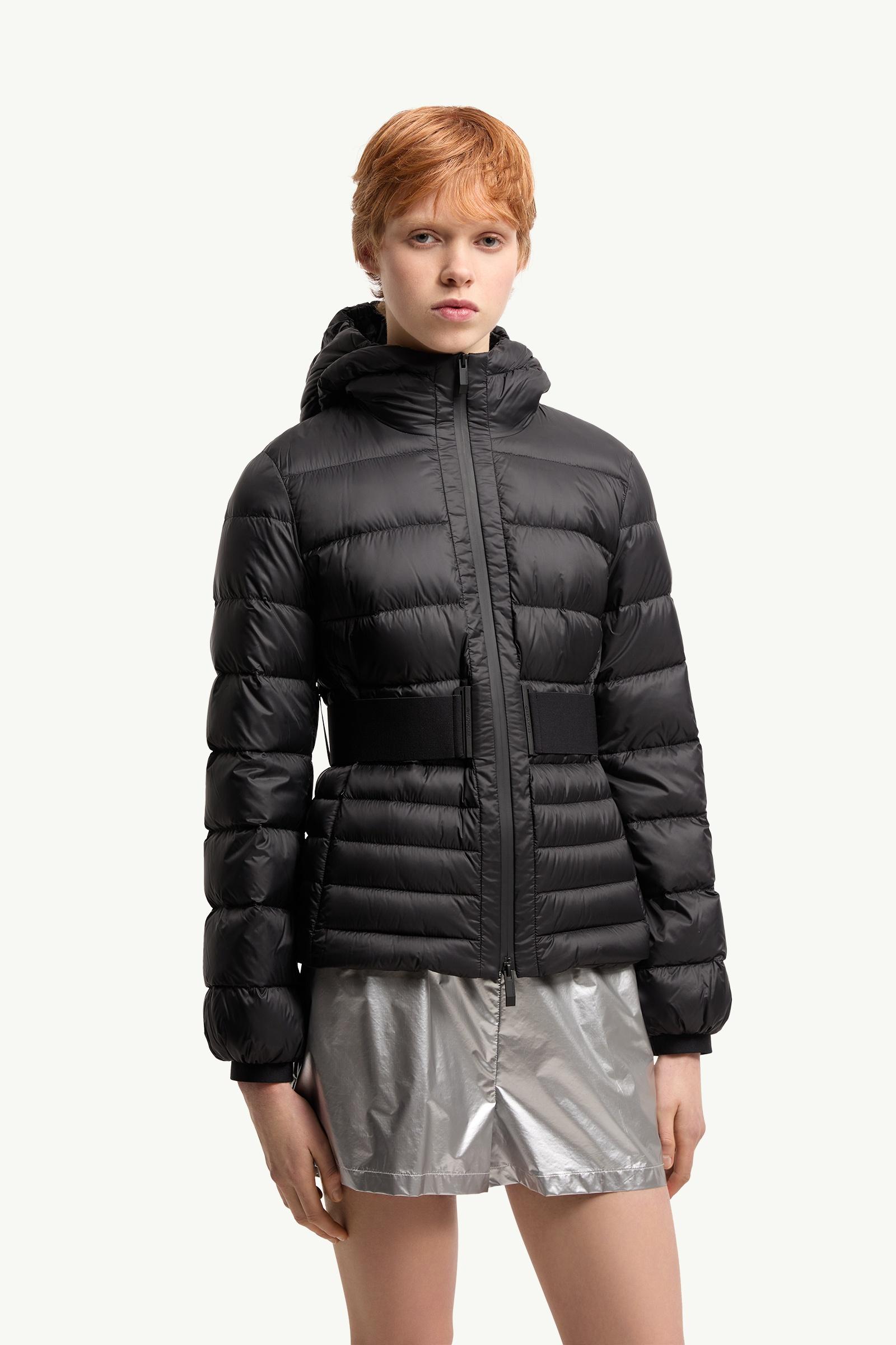 Black Magnolia Hooded Short Down Jacket - Short Down Jackets for