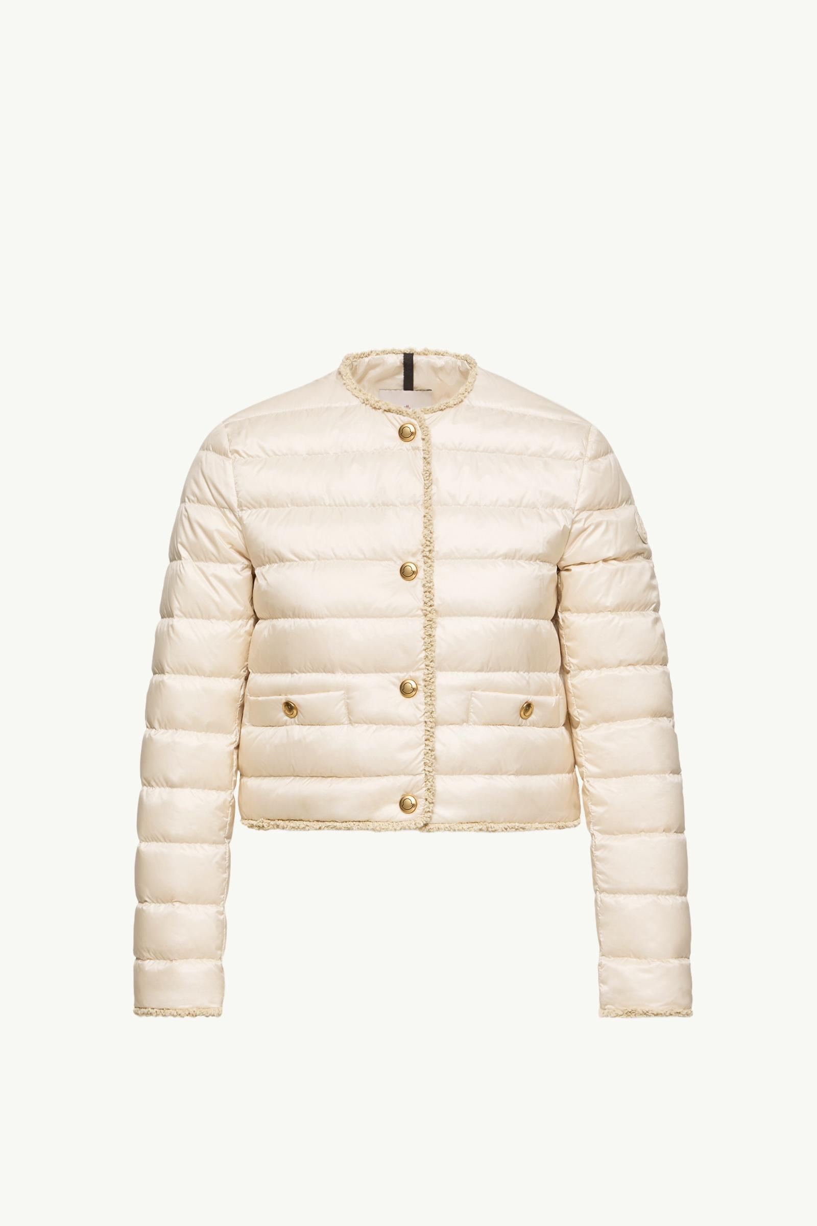 Fleurs Bouclé-Trimmed Short Down Jacket Women Light Beige Moncler