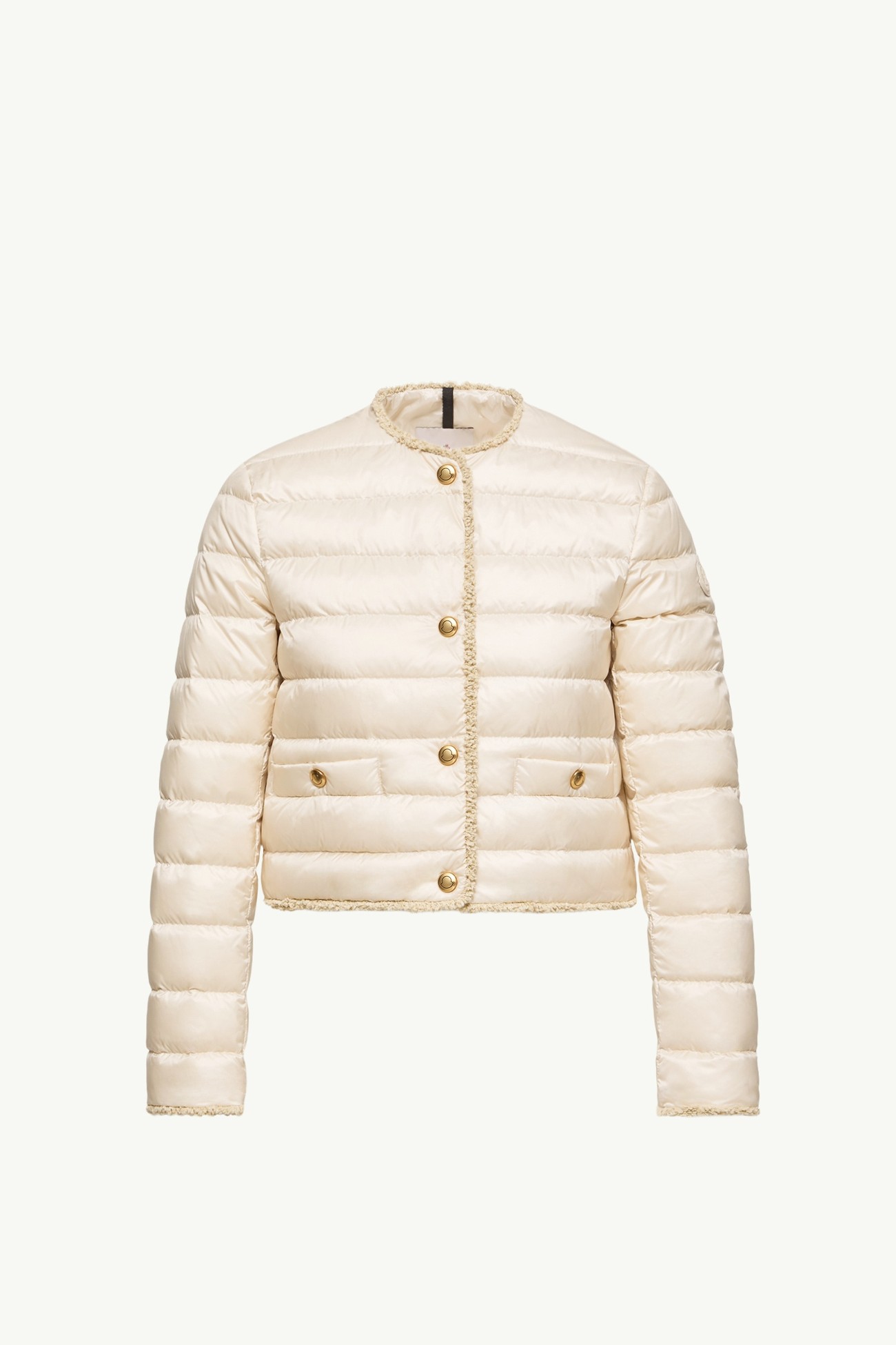 Fleurs BouclĂŠ-Trimmed Short Down Jacket Women Light Beige Moncler 2