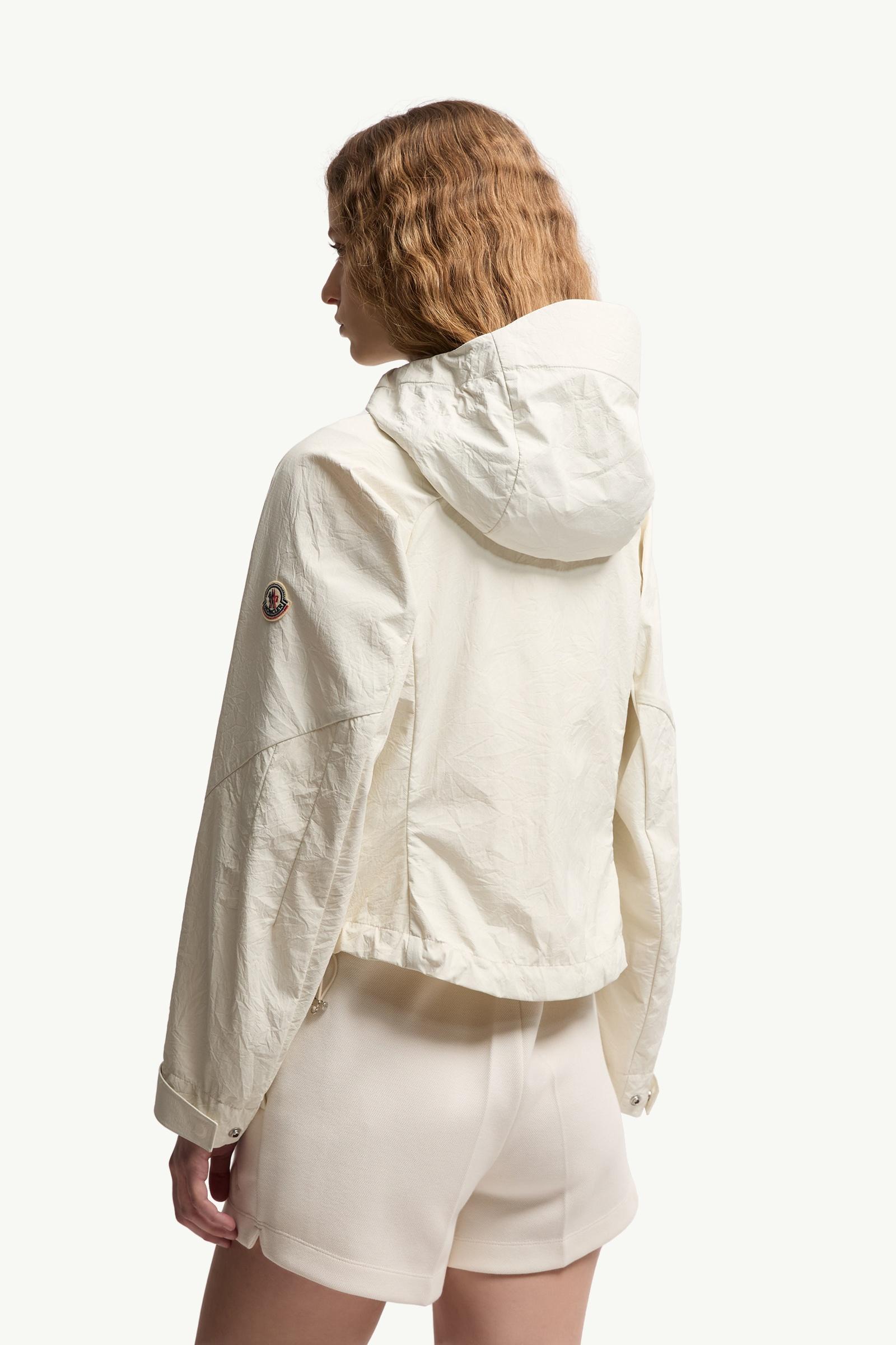 White Ivory Lasanca Hooded Jacket - Windbreakers & Raincoats for