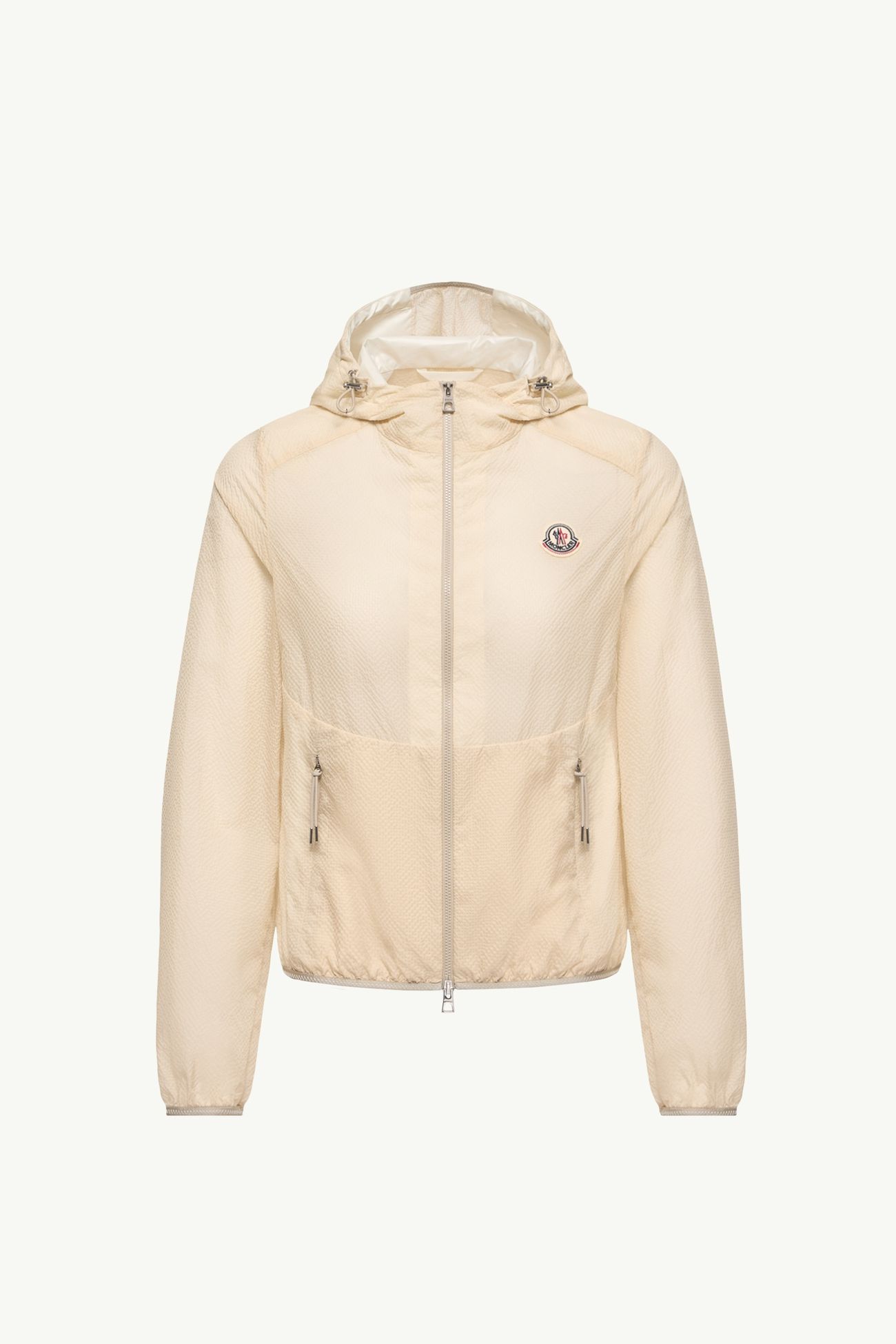 Edasic Seersucker Hooded Jacket Women White Ivory Moncler 2
