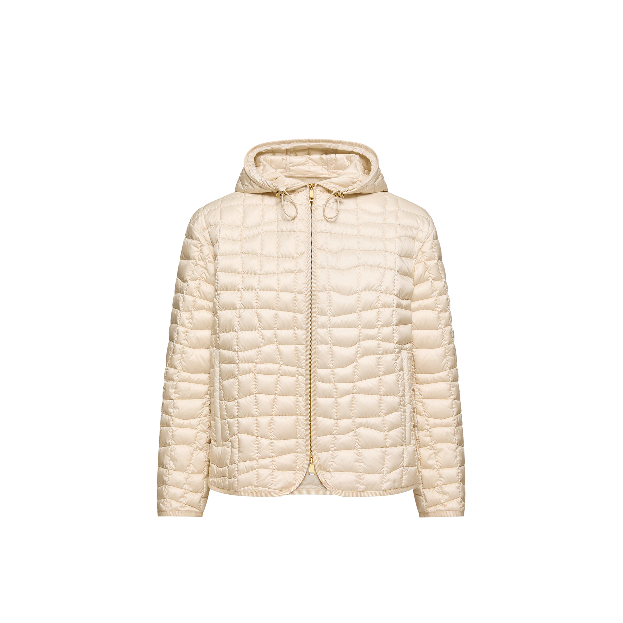 Moncler   Eglantier Hooded Geometric-Quilted Short Down Jacket for Women in Beige, Size: 24
