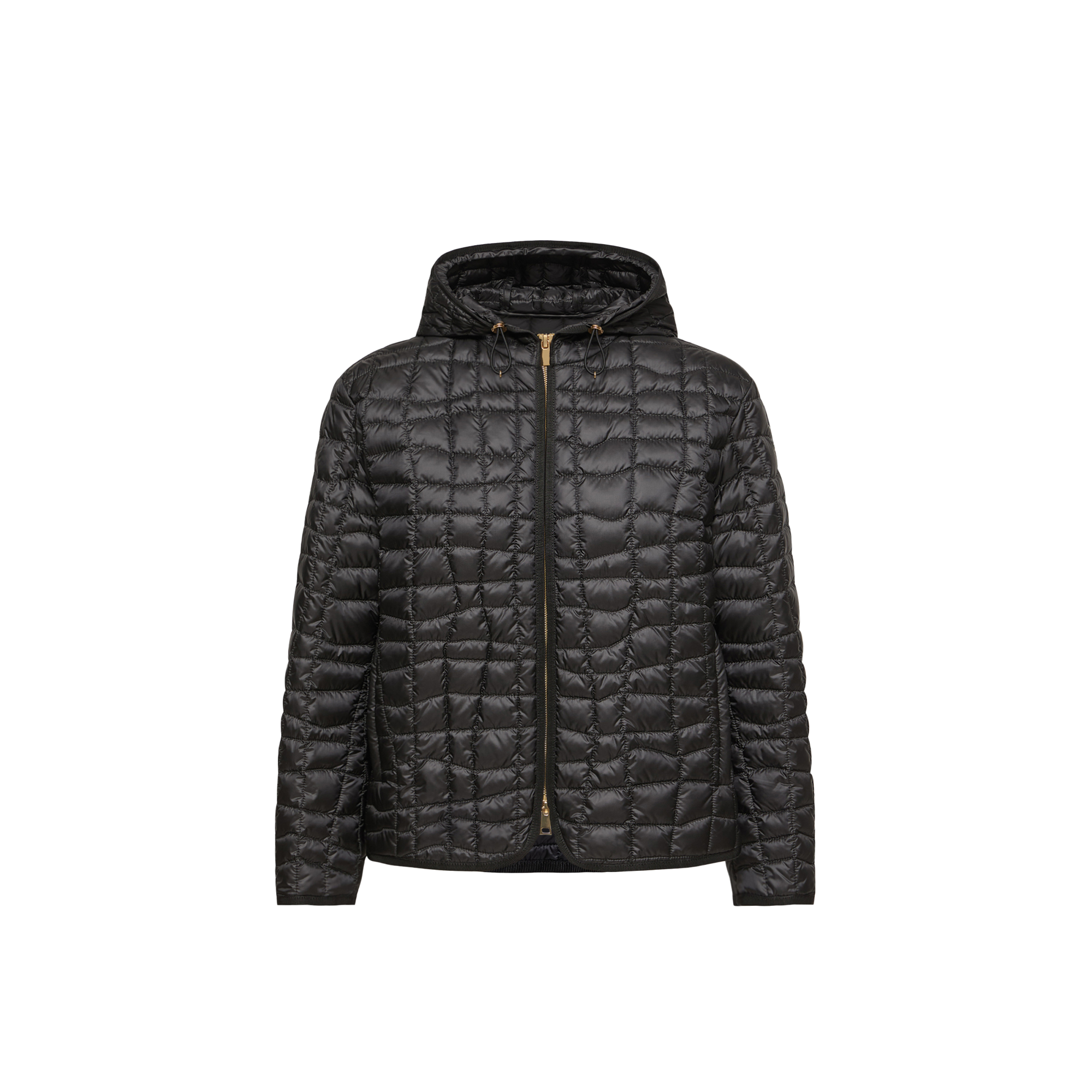 Moncler   Eglantier Hooded Geometric-Quilted Short Down Jacket for Women in Black, Size: 24