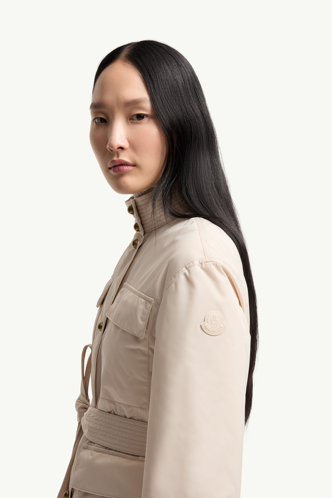 Maitake kurze Jacke mit Gürtel Damen Hellbeige Moncler 1