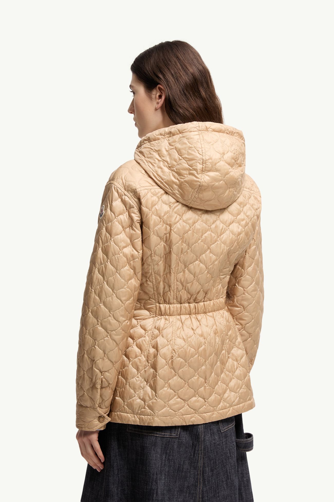 Arum 후드 미디 길이 다운 재킷 여성 베이지 Moncler 4