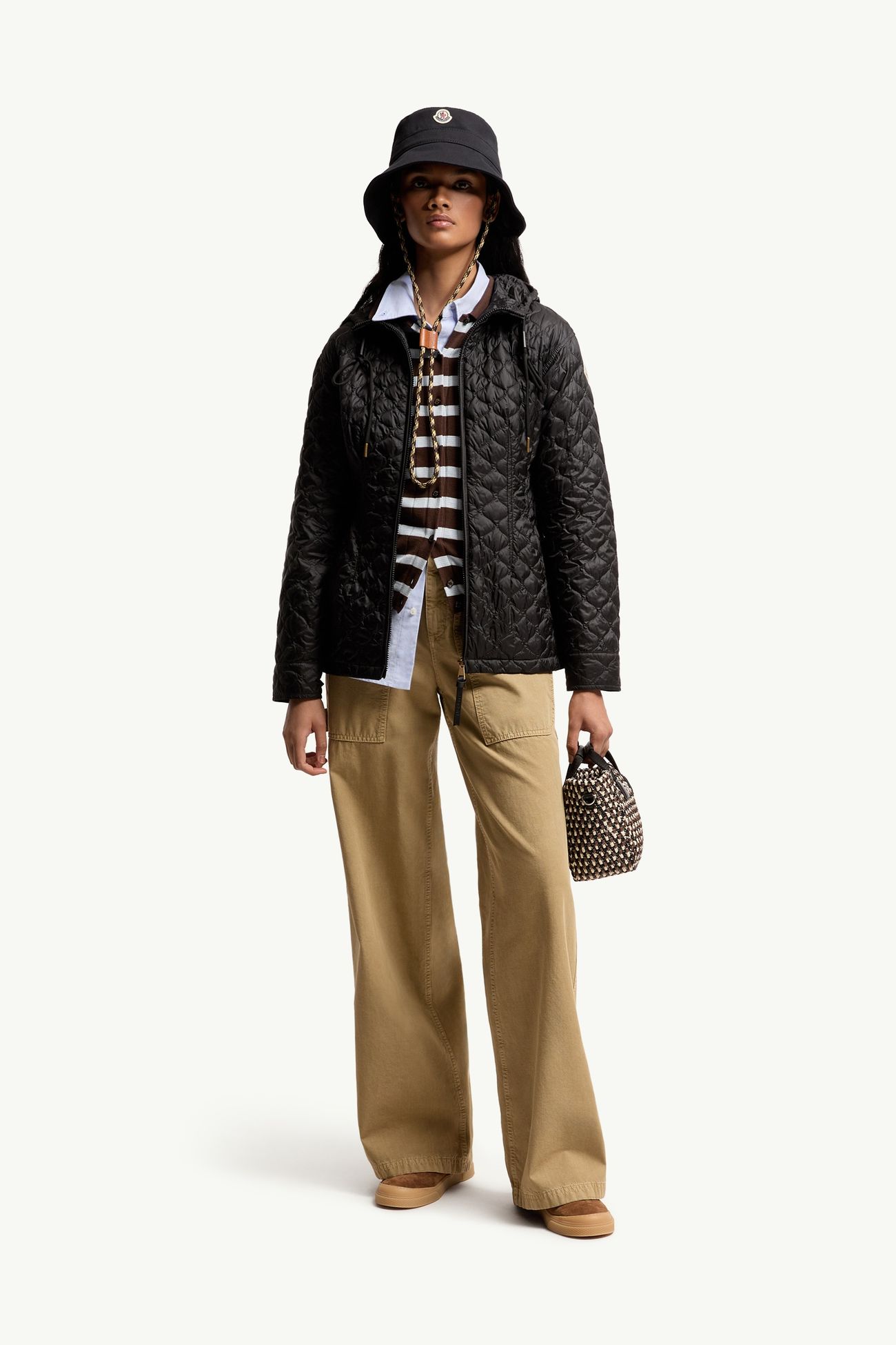 Arum Hooded Mid-Length Down Jacket Women Black Moncler 0