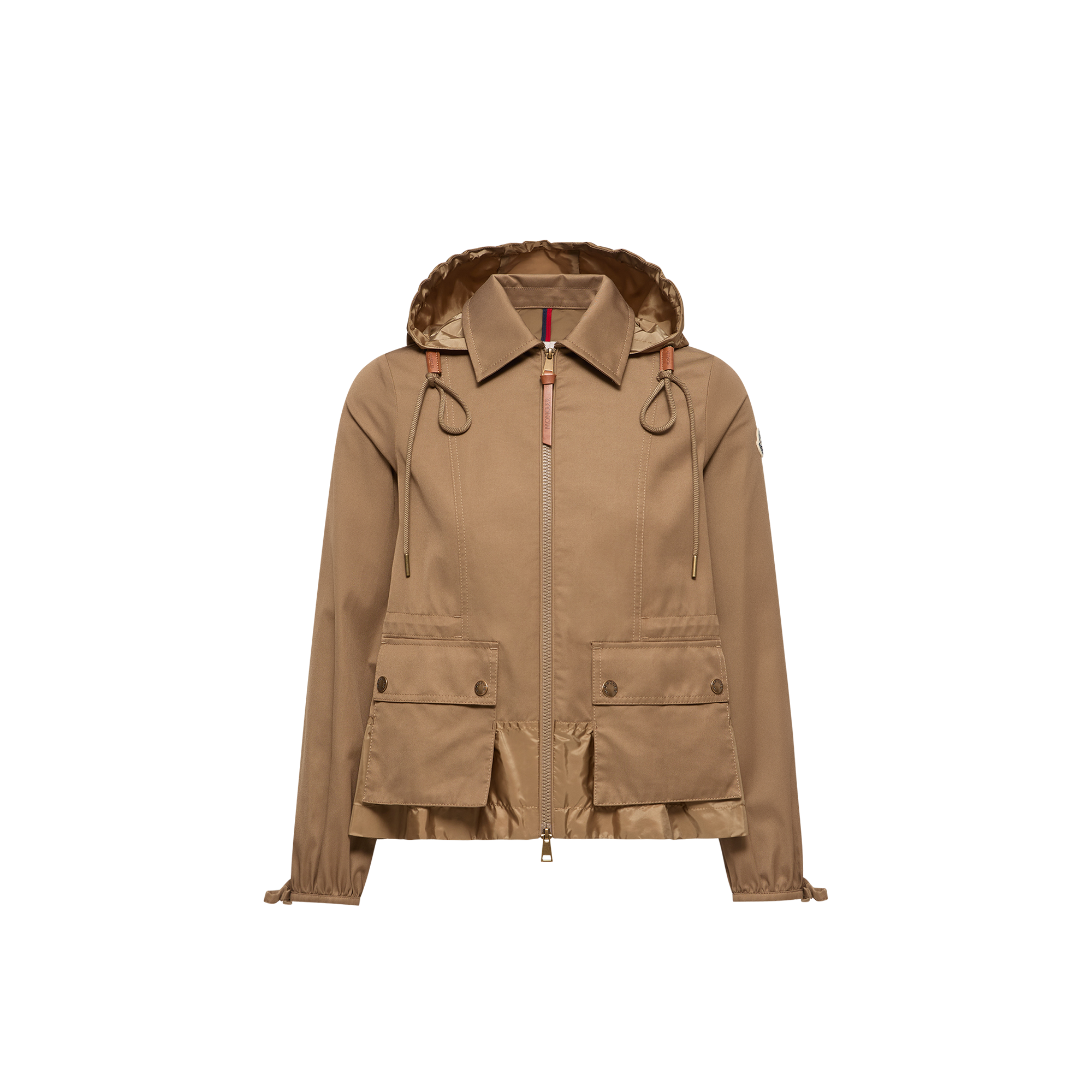 Moncler   Adenium Hooded Jacket for Women in Beige, Size: 14