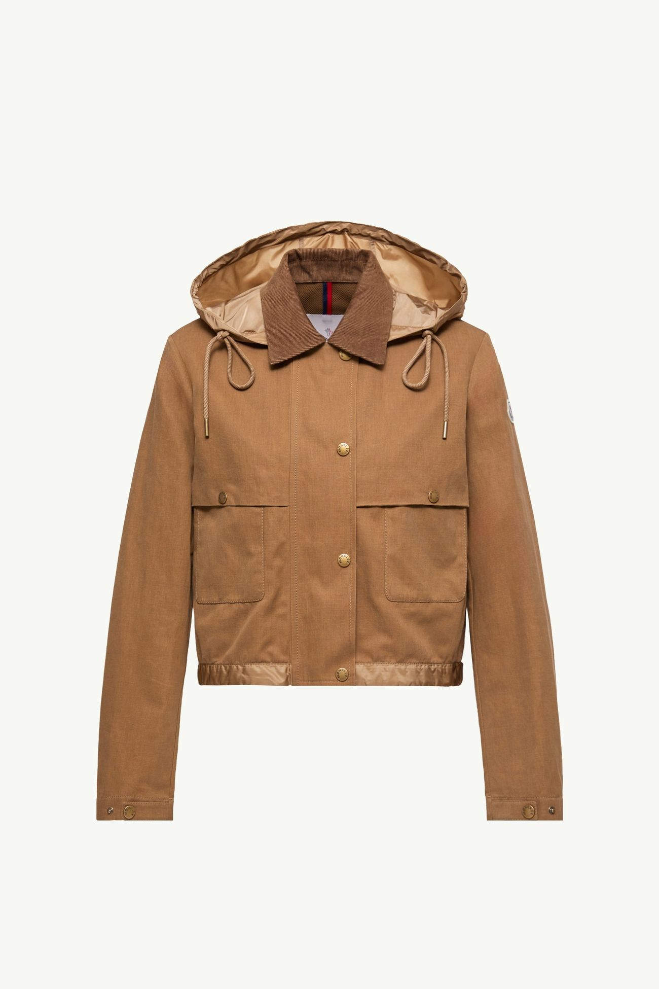 Aconitum Hemdjacke aus Baumwoll-Leinen-Mischung mit Kapuze Damen Hellbraun Moncler 2