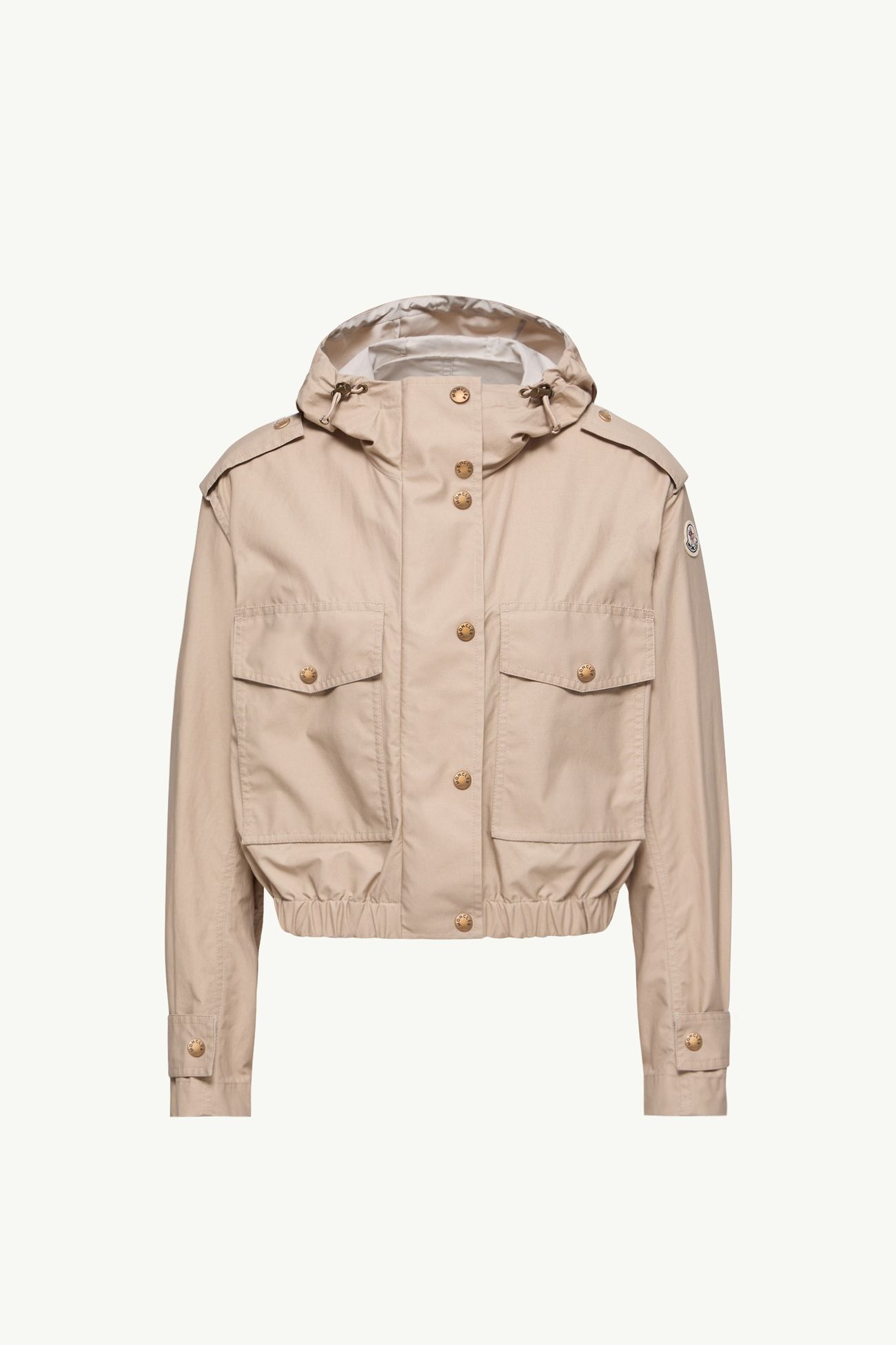 Carex連帽棉質混紡府綢外套 女士 米色 Moncler 2