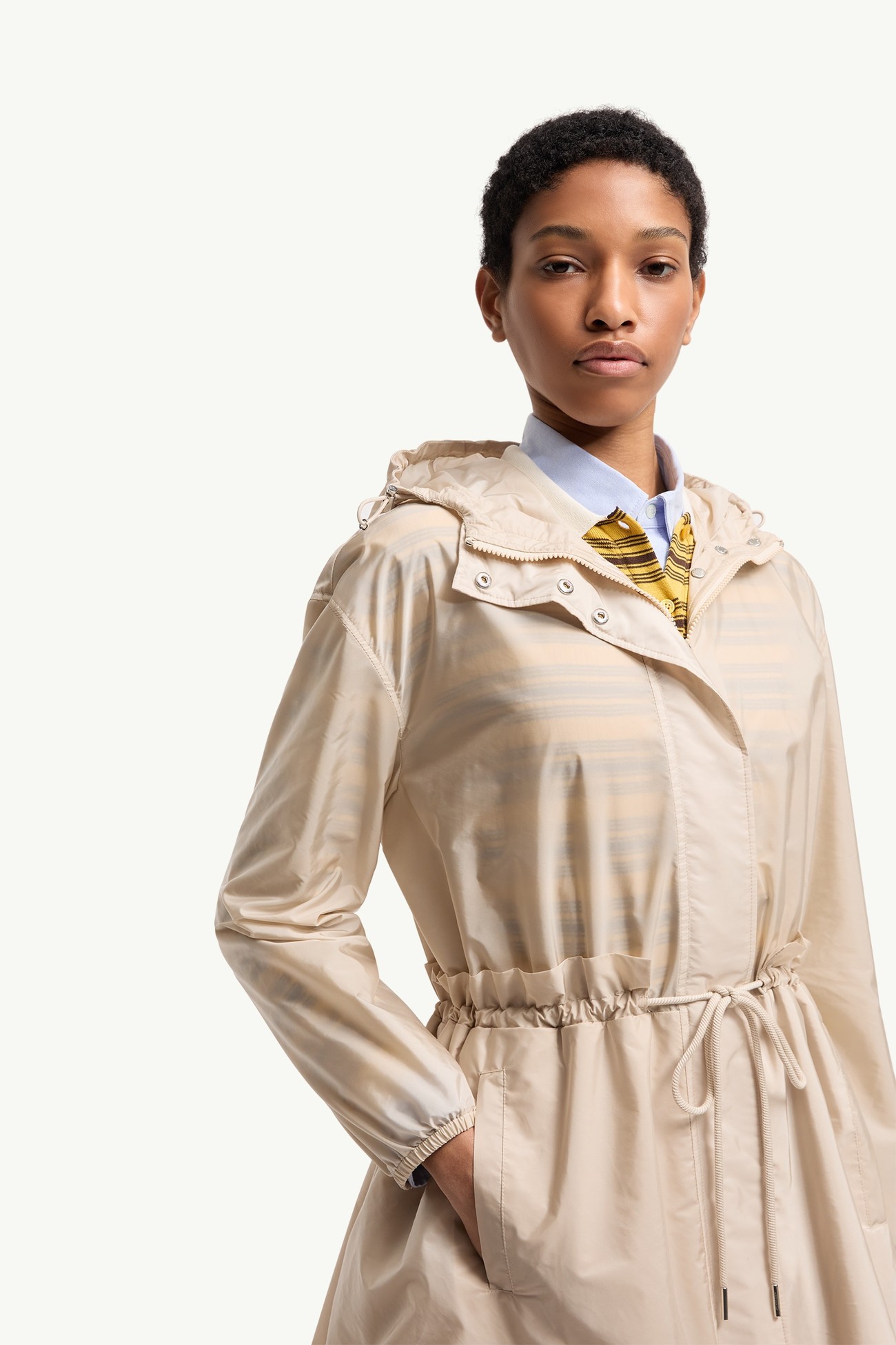 Weteau Hooded Jacket Women Light Beige Moncler 5