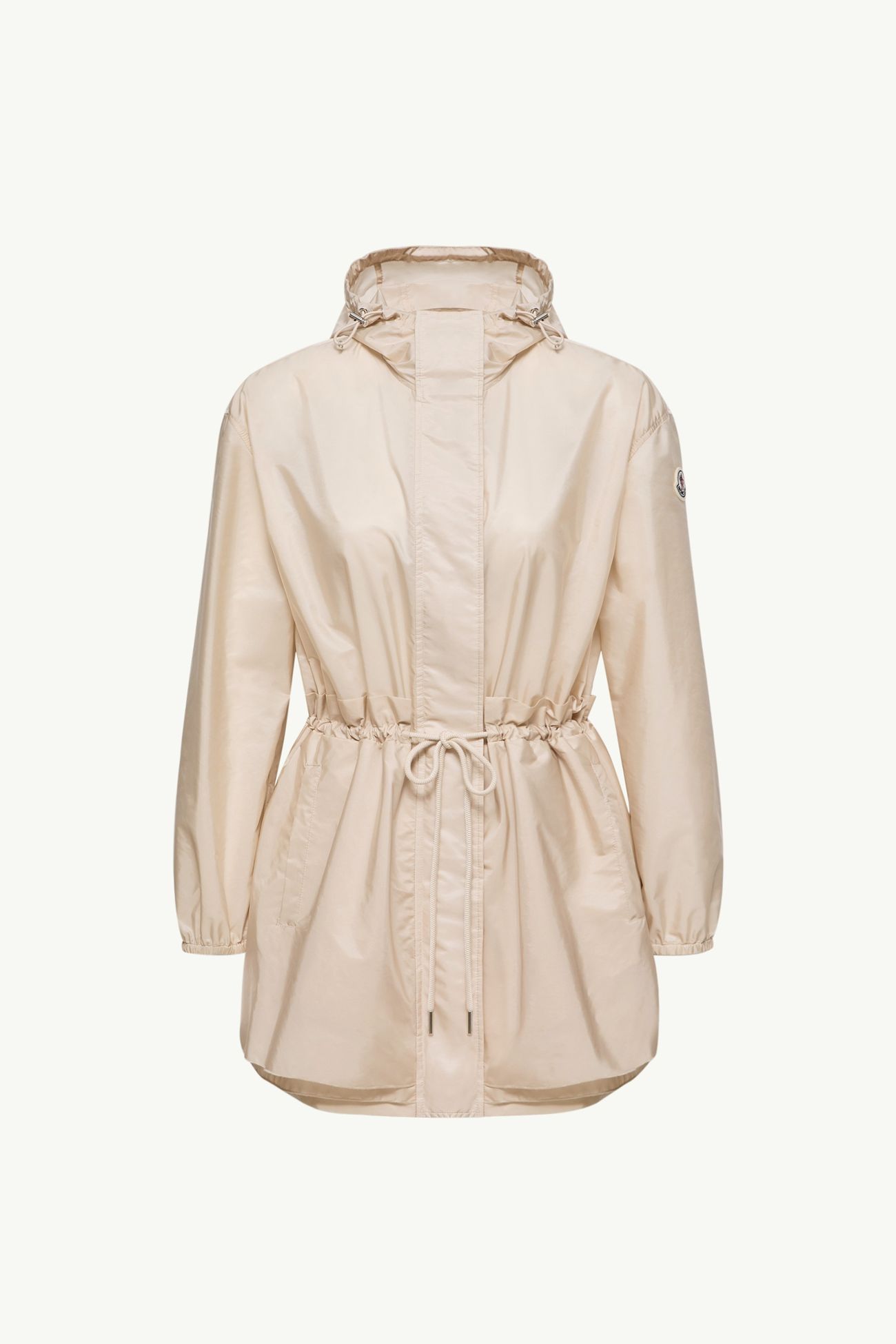 Weteau Regenjacke mit Kapuze und Rüschen Damen Hellbeige Moncler 2