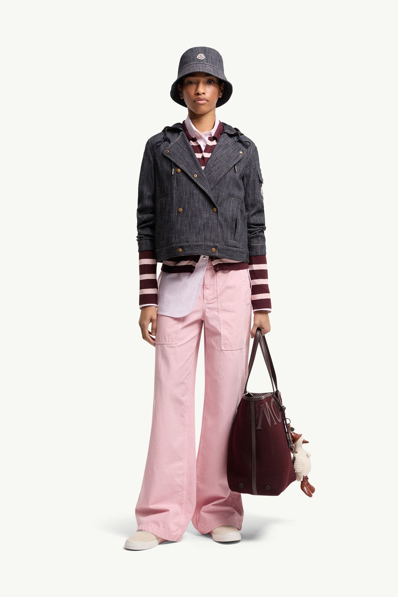 Giacca doppiopetto in denim con cappuccio Diervilla Donna Blu Navy Moncler 0