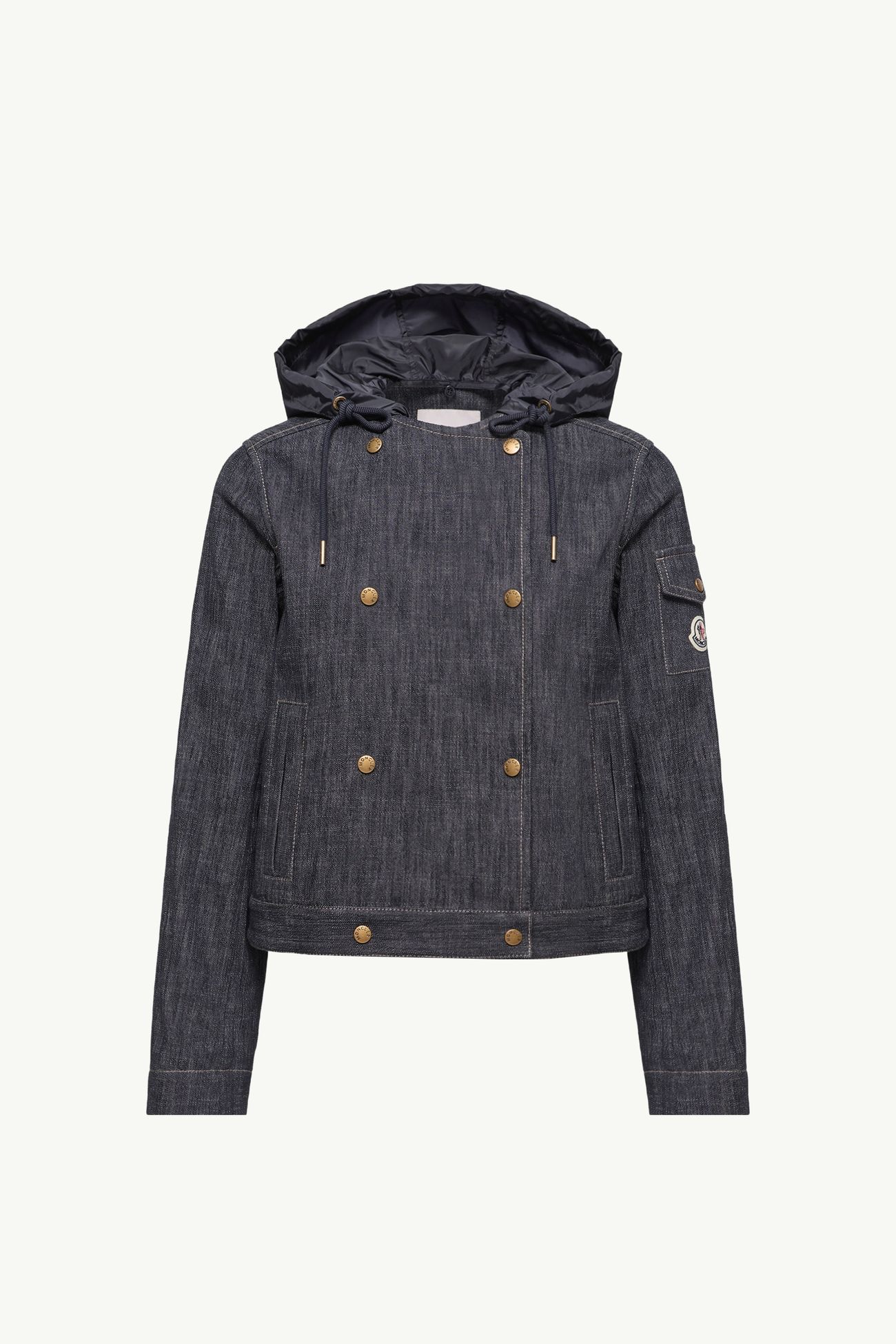 Diervilla 후드 더블 브레스트 데님 재킷 여성 네이비 블루 Moncler 2