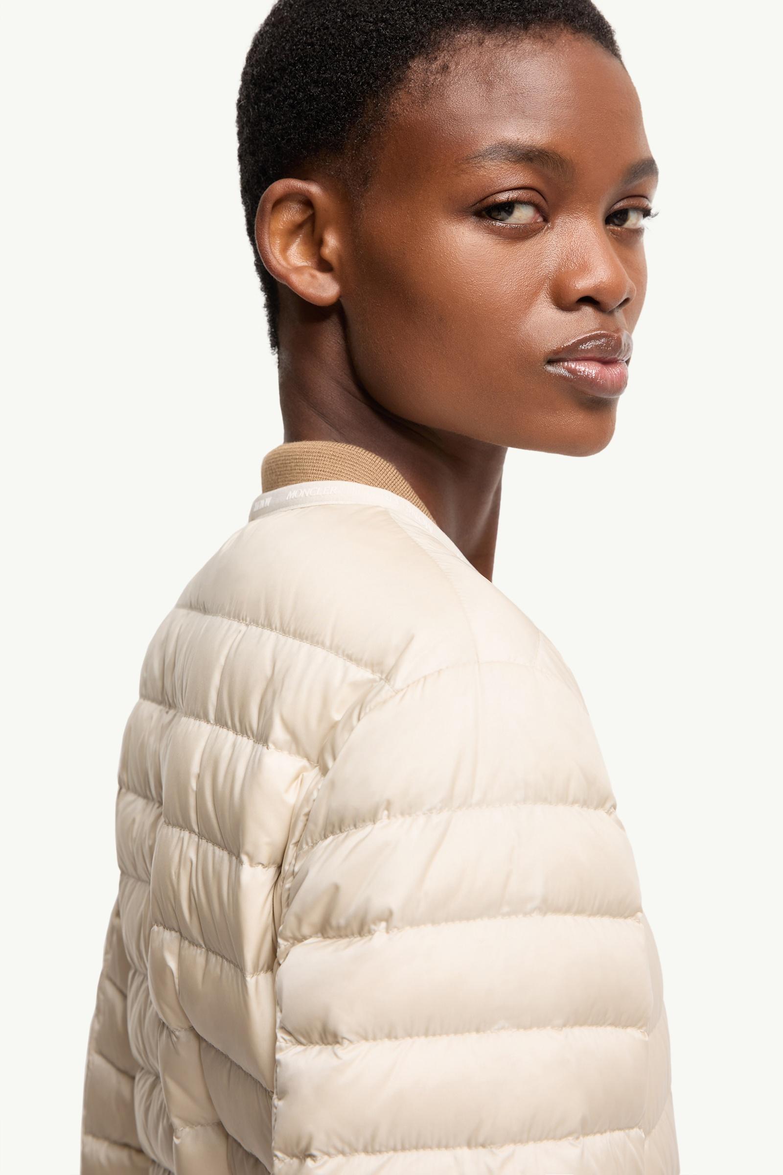 White Oredon Hooded Mid-Length Down Jacket - Short Down Jackets