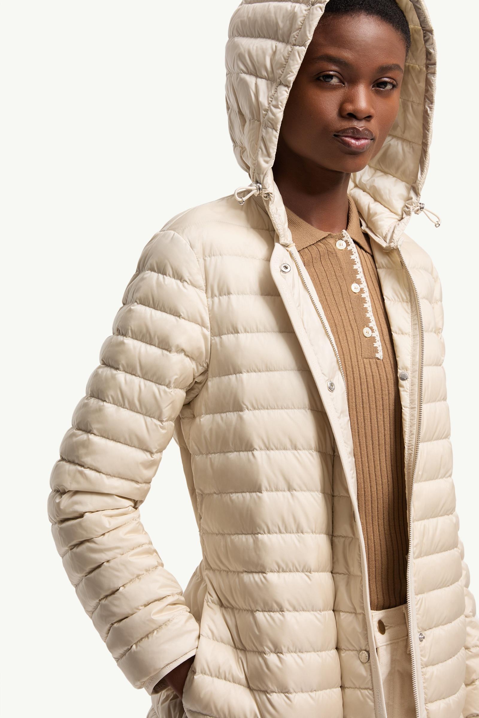 MONCLER オードリー・ホワイト コート White Oredon Hooded Mid-Length Down Jacket - Short Down Jackets