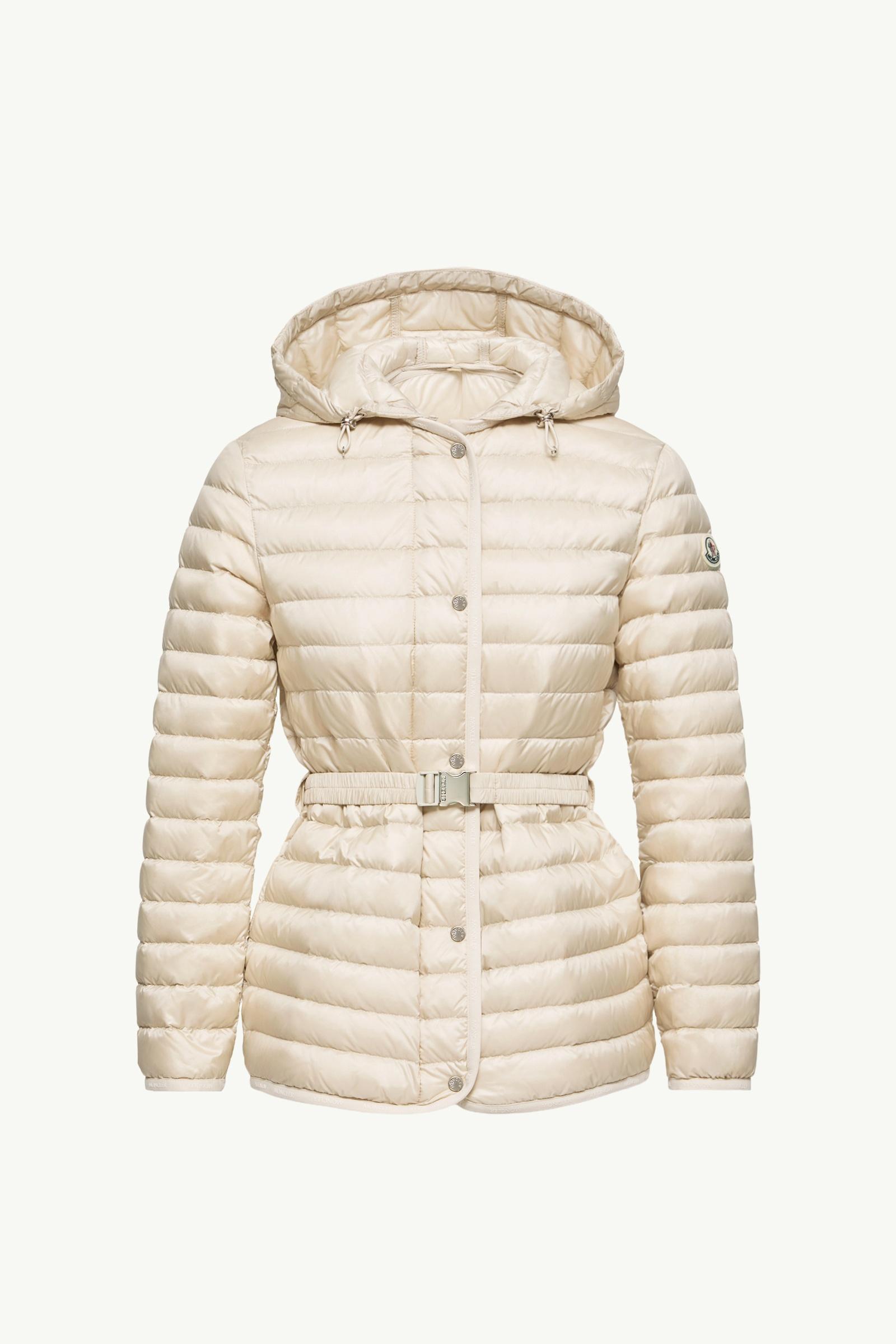 White Oredon Hooded Mid-Length Down Jacket - Short Down Jackets