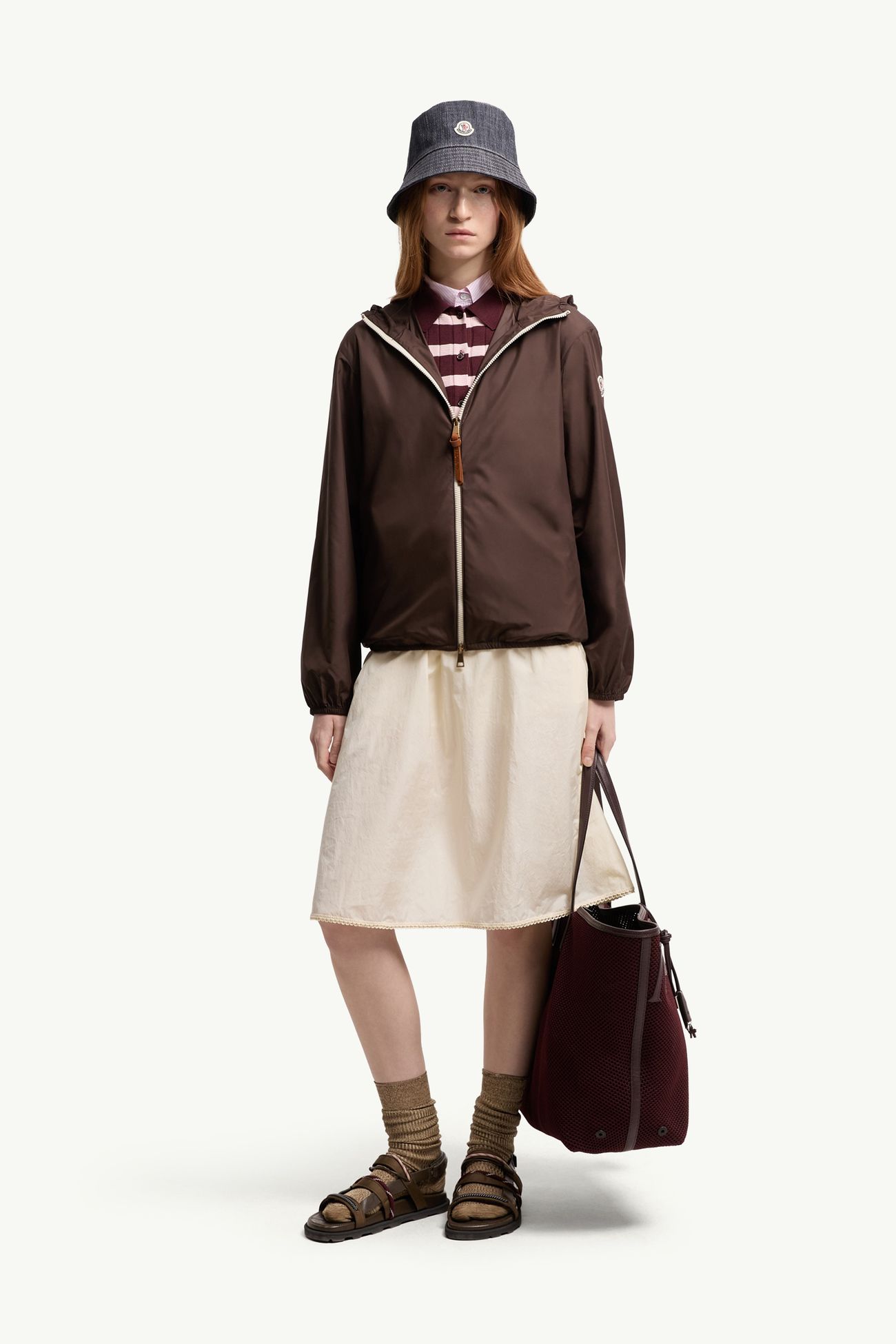 Giacca con cappuccio Fegeos Donna Marrone Moncler 0