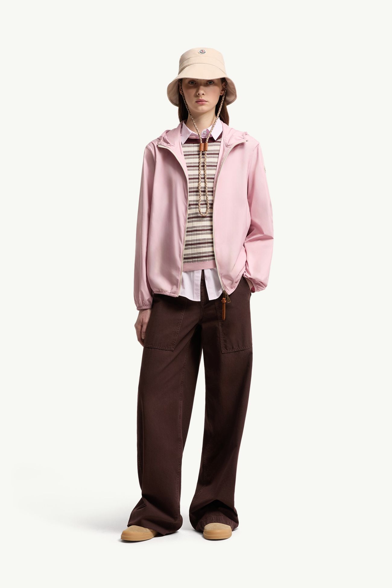 Fegeos Hooded Jacket Women Pink Moncler 0